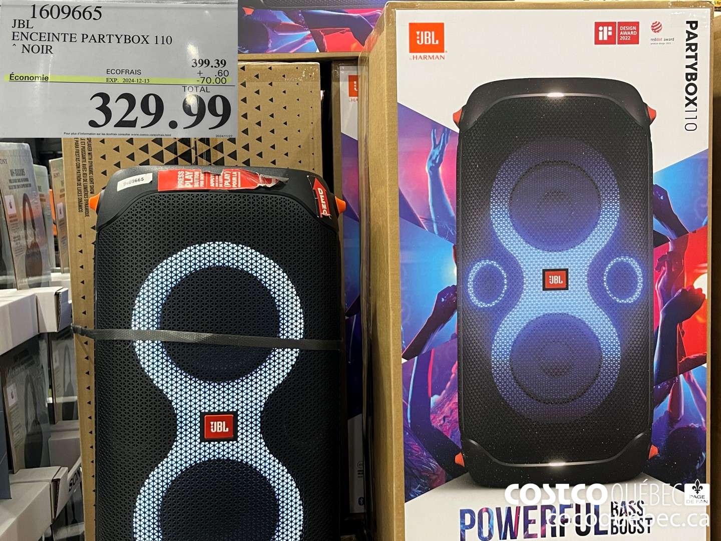 1609665 JBL ENCEINTE PARTYBOX 110 NOIR  ($70.00 INSTANT SAVINGS EXPIRES ON 2024-12-13) $329.99
