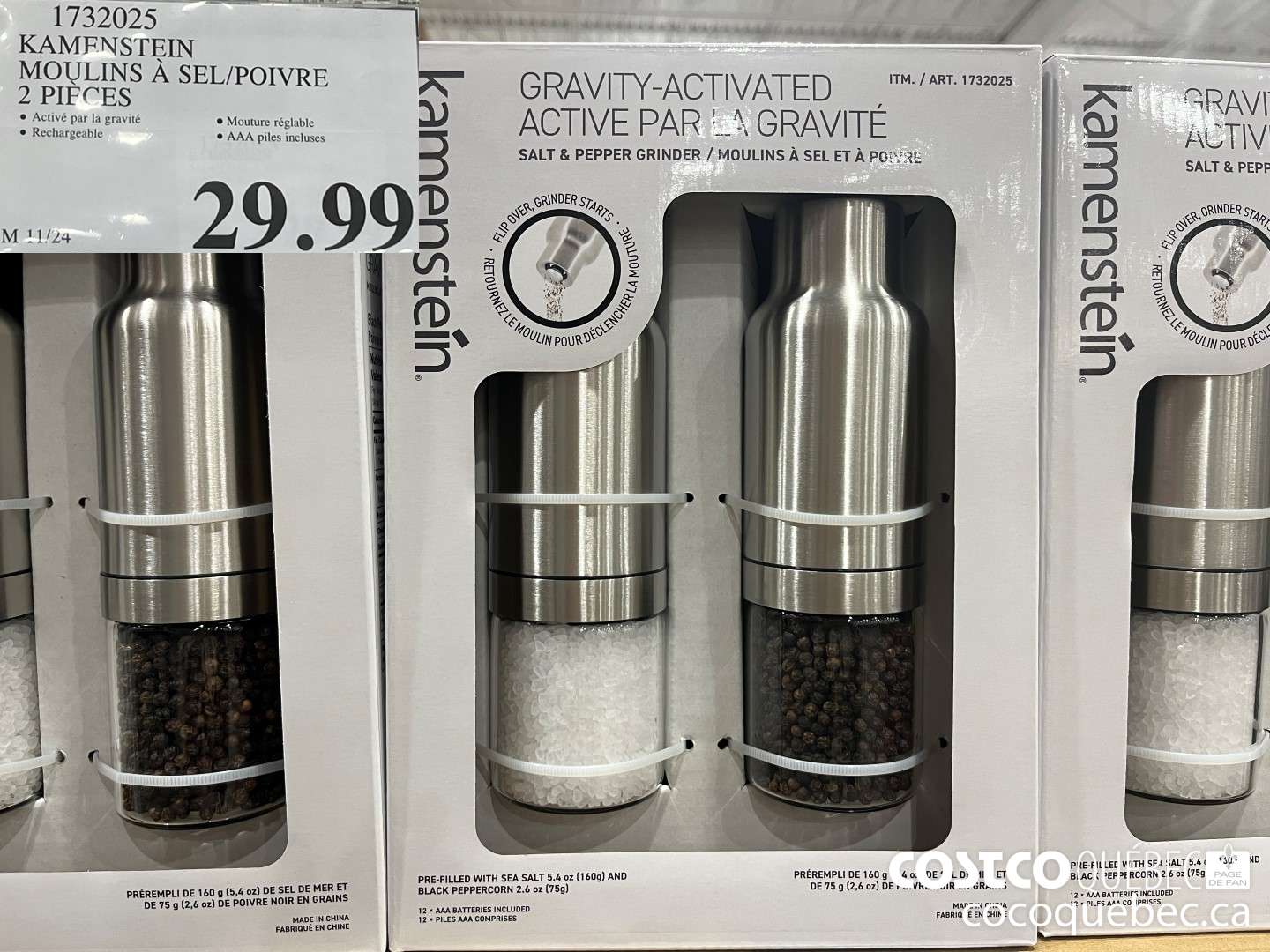 1732025 KAMENSTEIN MOULINS A SEL/POIVRE 2 PIECES  $29.99