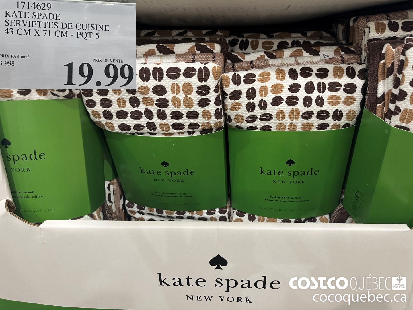 1714629 KATE SPADE SERVIETTES DE CUISINE  $19.99