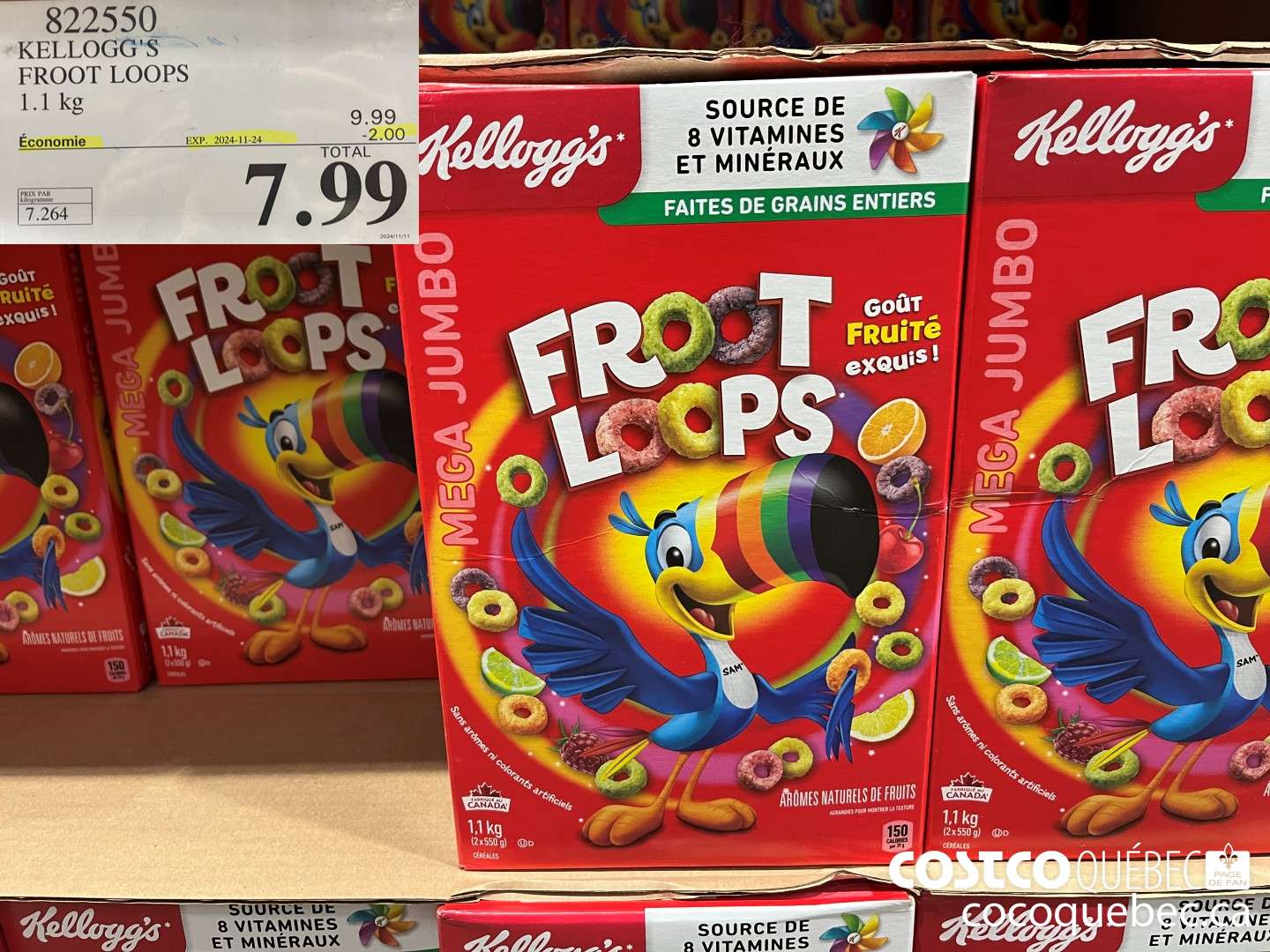 822550 KELLOGG'S FROOT LOOPS  ($2.00 INSTANT SAVINGS EXPIRES ON 2024-11-24) $7.99