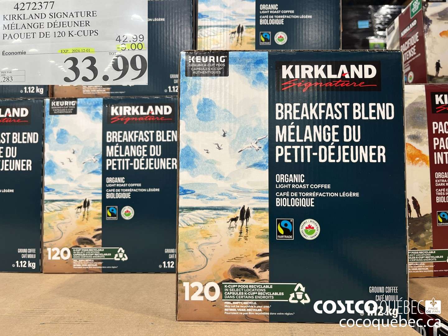 4272377 KIRKLAND SIGNATURE MELANGE DEJEUNER PAQUET DE 120 K-CUPS  ($9.00 INSTANT SAVINGS EXPIRES ON 2024-12-01) $33.99