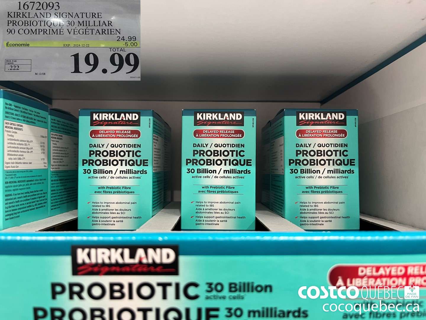 1672093 KIRKLAND SIGNATURE PROBIOTIQUE ($5.00 INSTANT SAVINGS EXPIRES ON 2024-12-22) $19.99
