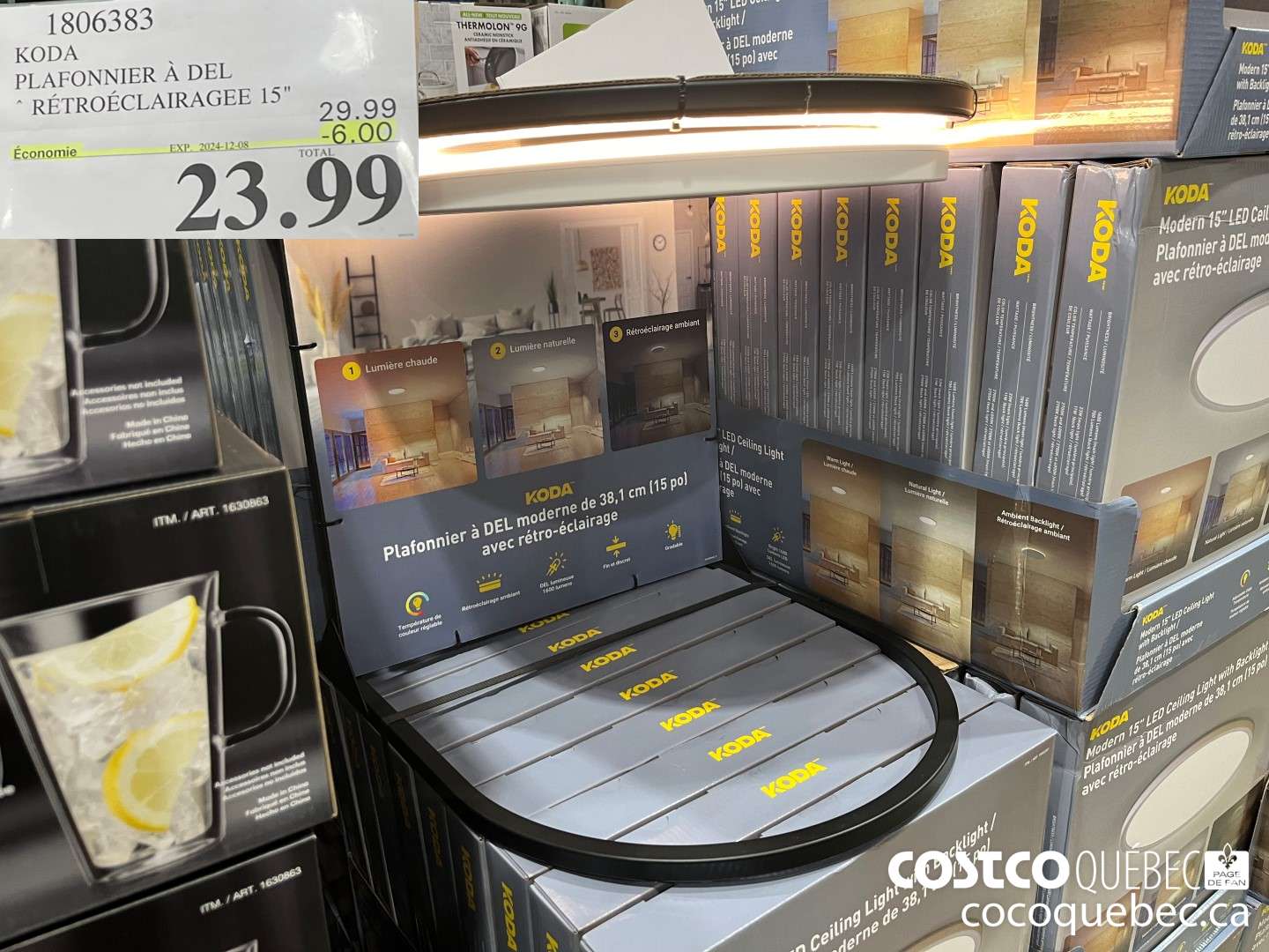 1806383 KODA PLAFONNIER A DEL  ($6.00 INSTANT SAVINGS EXPIRES ON 2024-12-08) $23.99