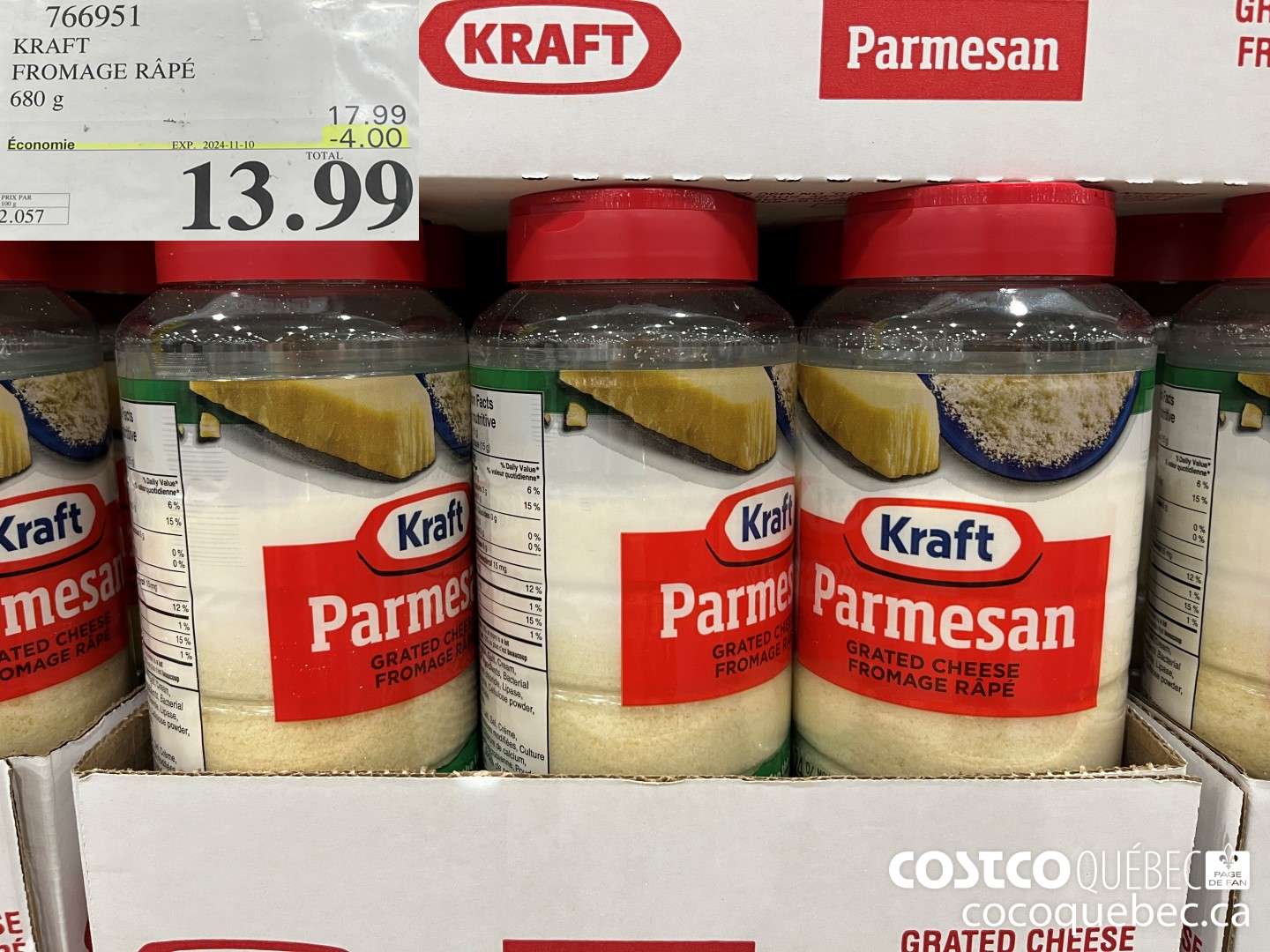 766951 KRAFT FROMAGE RAPE 680 g ($4.00 INSTANT SAVINGS EXPIRES ON 2024-11-10) $13.99