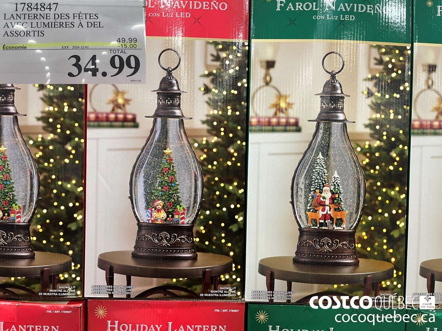 17384847 LANTERNE DES FETES AV™C LUMIERES A DEL ASSORTIS  ($15.00 INSTANT SAVINGS EXPIRES ON 2024-12-01) $34.99