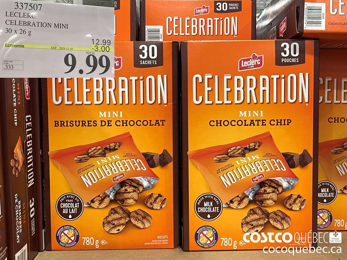 337507 LECLERC CELEBRATION MINI 30 x 26g  ($3.00 INSTANT SAVINGS EXPIRES ON 2024-11-10) $9.99