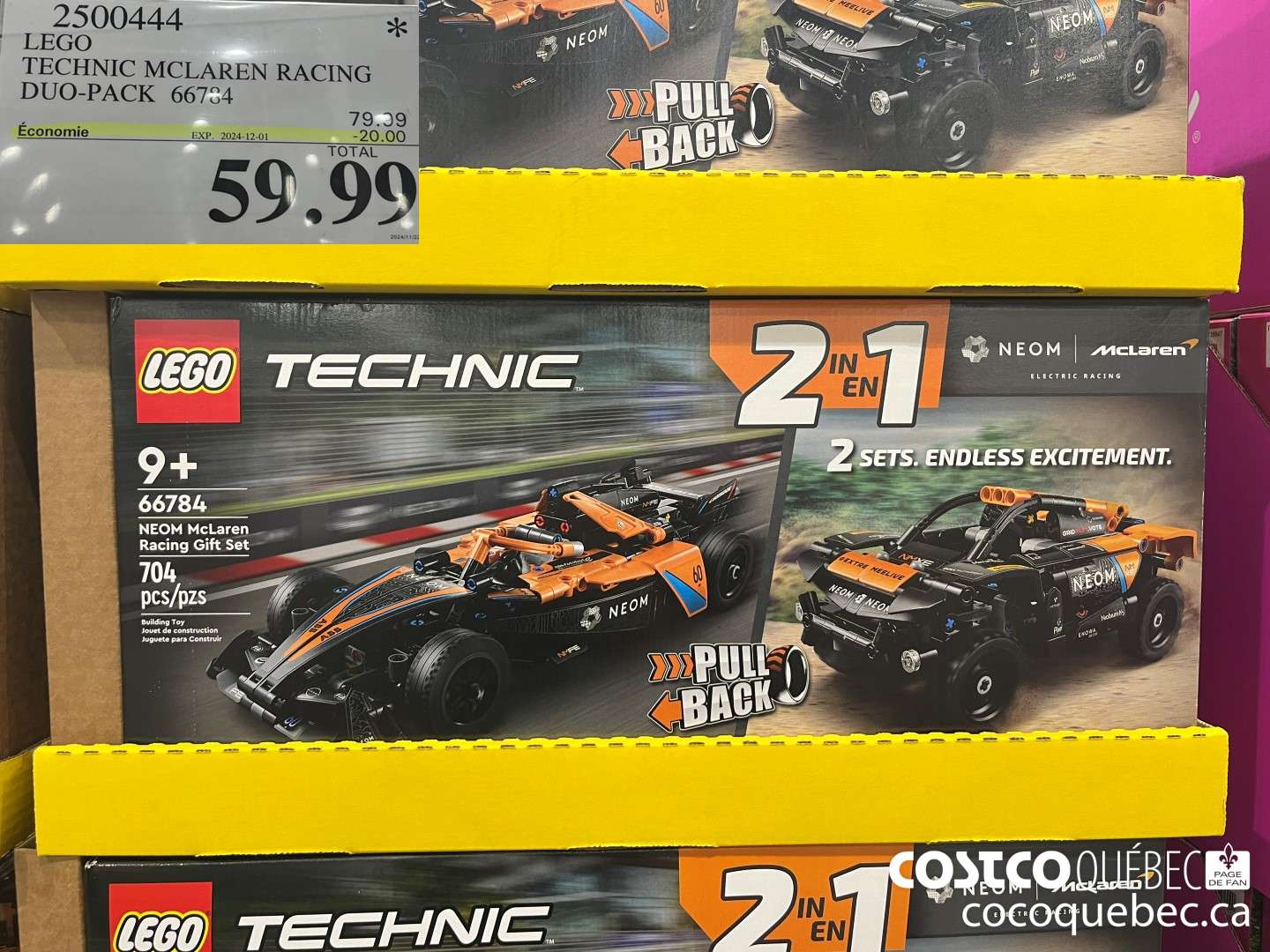 2500444 LEGO TECHNIC MCLAREN RACING DUO-PACK 66734  ($20.00 INSTANT SAVINGS EXPIRES ON 2024-12-01) $59.99