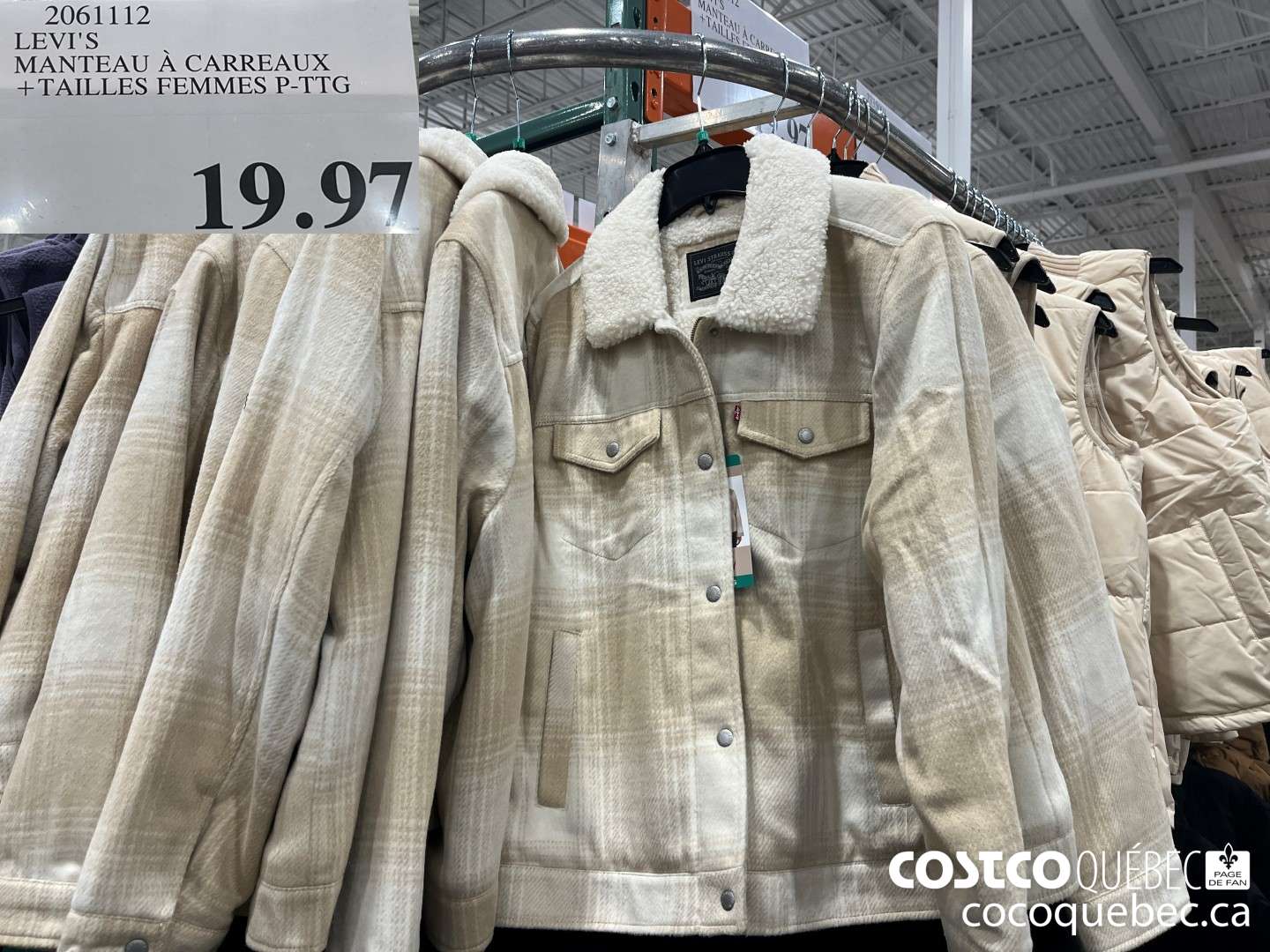 2061112 LEVI'S MANTEAU A CARREAUX TAILLES FEMMES P-TTG  $19.97