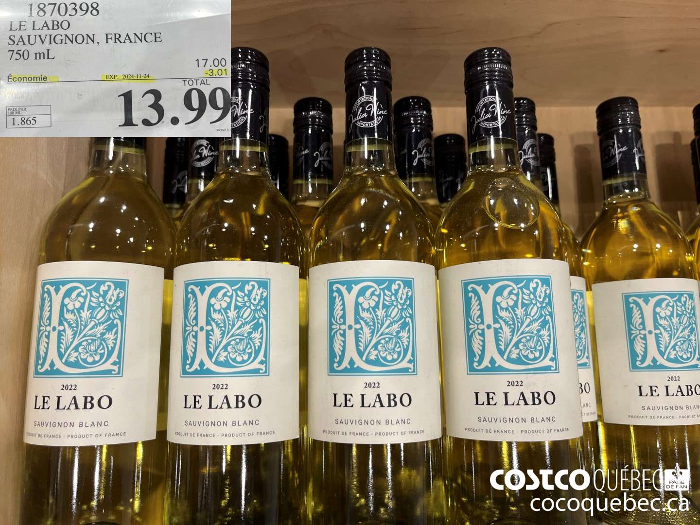 1870398 LE LABO SAUVIGNON, FRANCE 750 mL  ($3.00 INSTANT SAVINGS EXPIRES ON 2024-11-24) $13.99