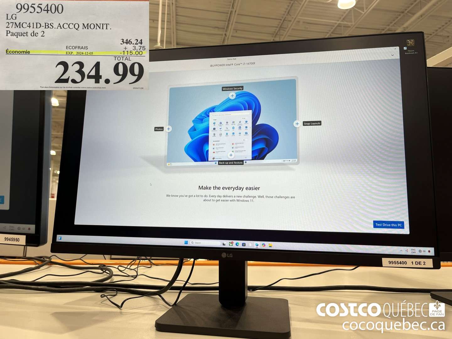 9955400 LG Paquet de 2  ($90.00 INSTANT SAVINGS EXPIRES ON 2024-12-05) $234.99