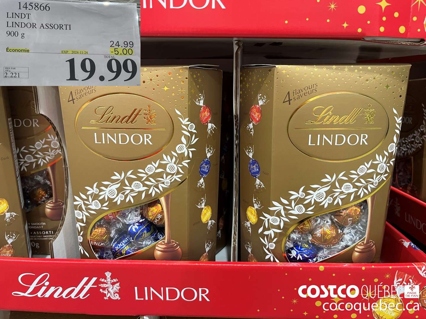 145866 LINDT LINDOR ASSORTI ($5.00 INSTANT SAVINGS EXPIRES ON 2024-11-24) $19.99