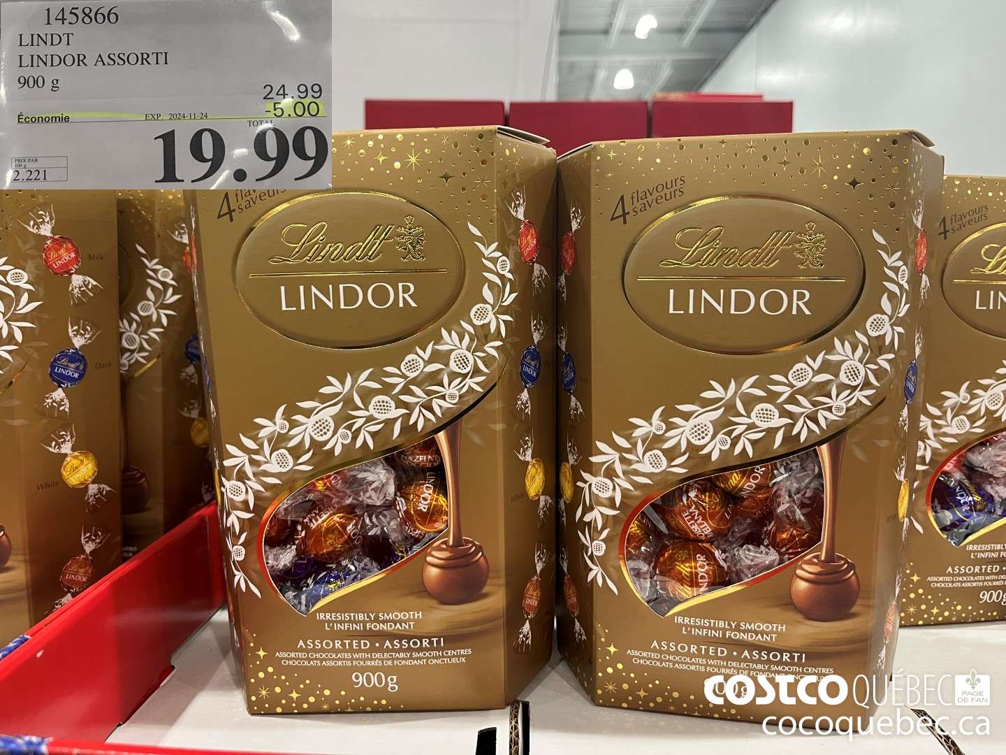 145866 LINDT LINDOR ASSORTI ($5.00 INSTANT SAVINGS EXPIRES ON 2024-11-24) $19.99