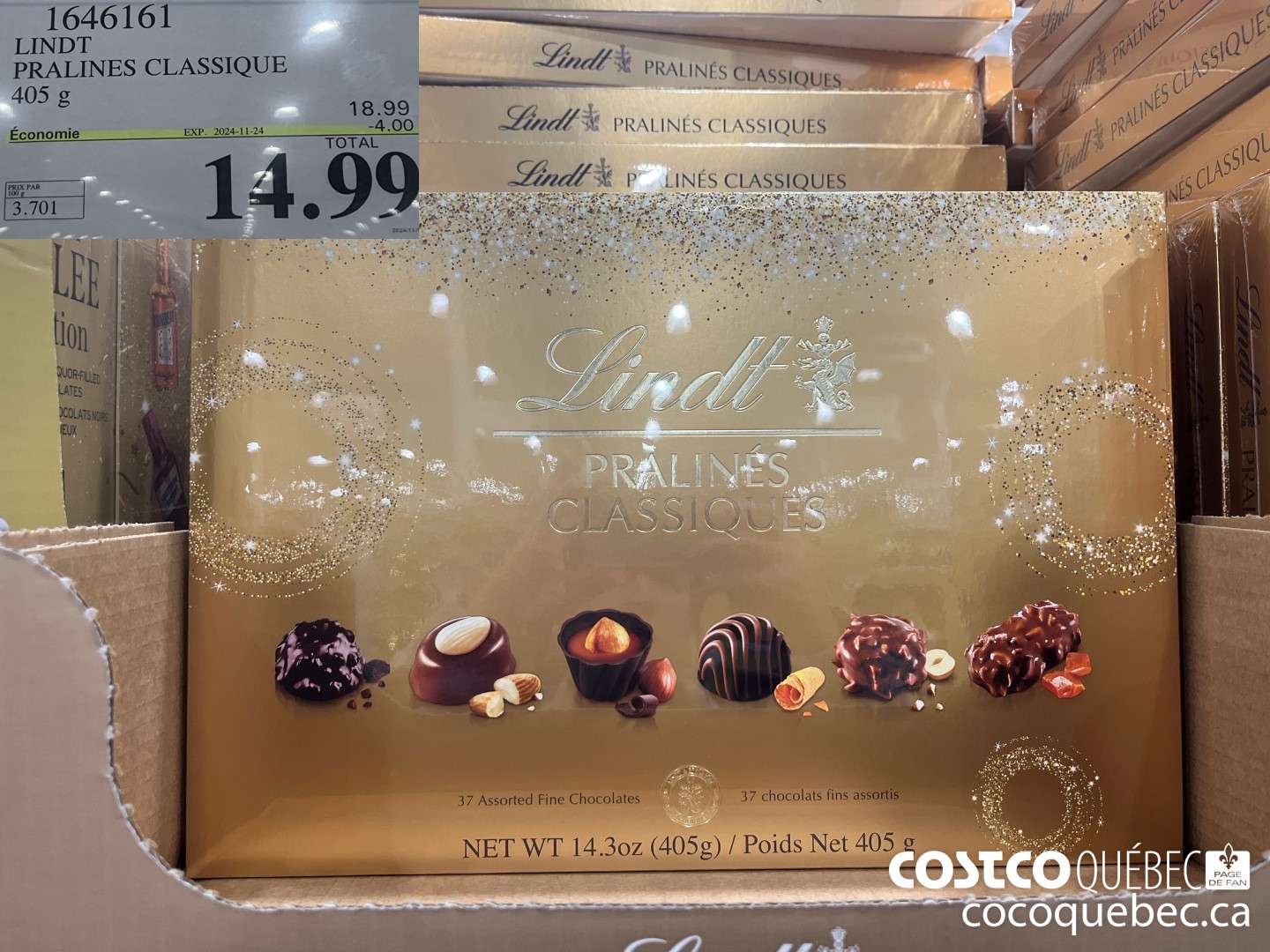 1646161 LINDT PRALINES CLASSIQUE ($4.00 INSTANT SAVINGS EXPIRES ON 2024-11-24) $14.99