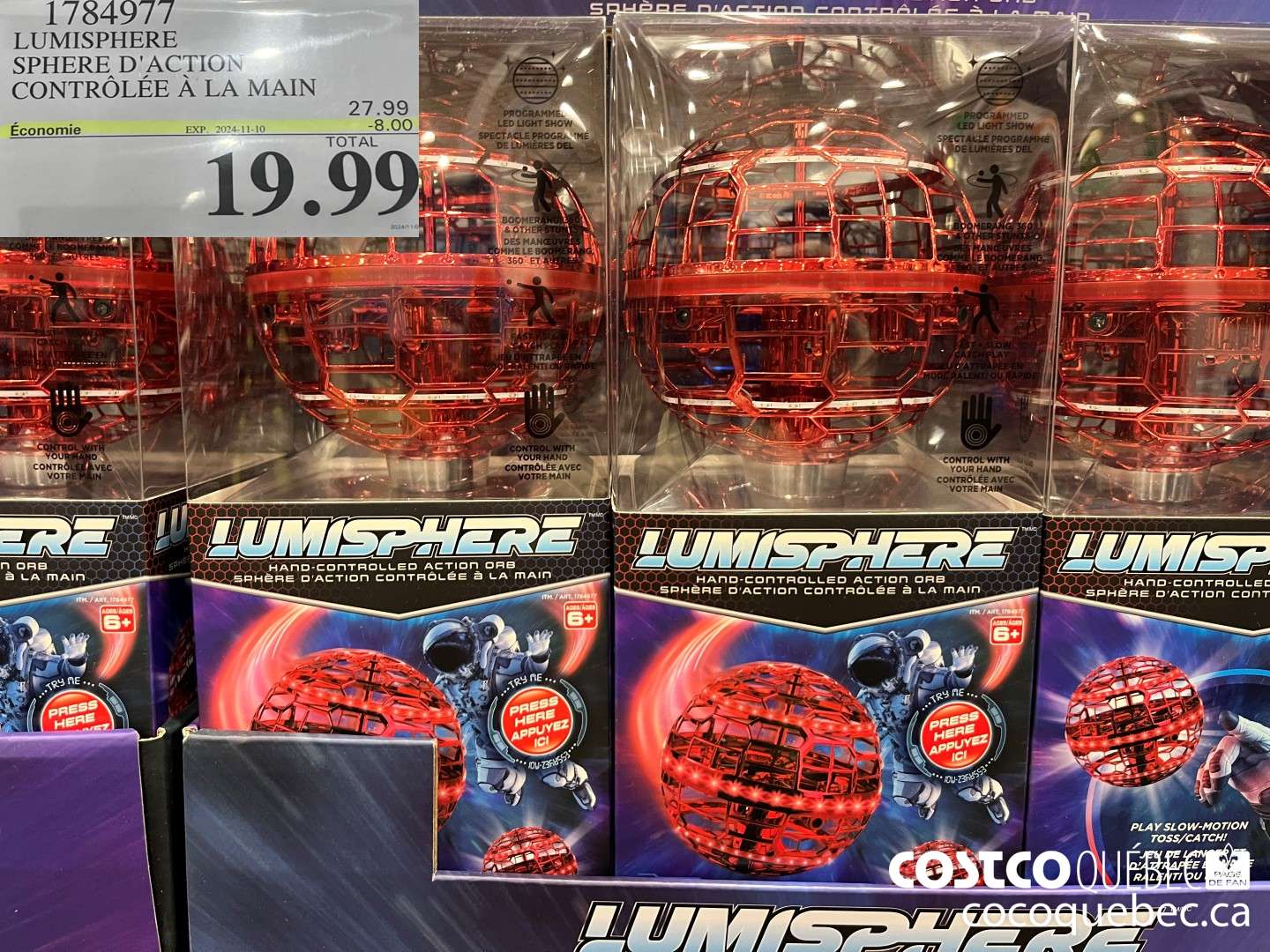 1784977 LUMISPHERE SPHERE D'ACTION CONTROLEE A LA MAIN  ($8.00 INSTANT SAVINGS EXPIRES ON 2024-11-10) $19.99