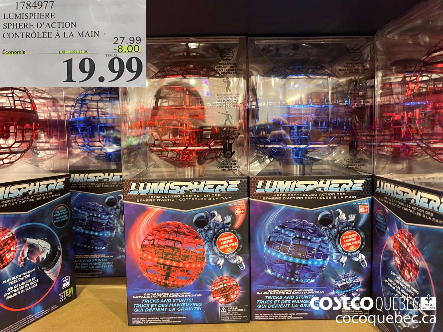 1784977 LUMISPHERE SPHERE D'ACTION CONTROLEE A LA MAIN  ($8.00 INSTANT SAVINGS EXPIRES ON 2024-12-08) $19.99