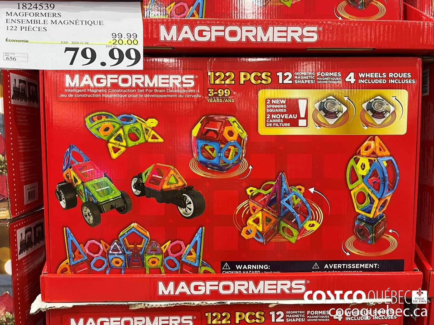 1824539 MAGFORMERS ENSEMBLE MAGNETIQUE 122 PIECES  ($20.00 INSTANT SAVINGS EXPIRES ON 2024-11-24) $79.99