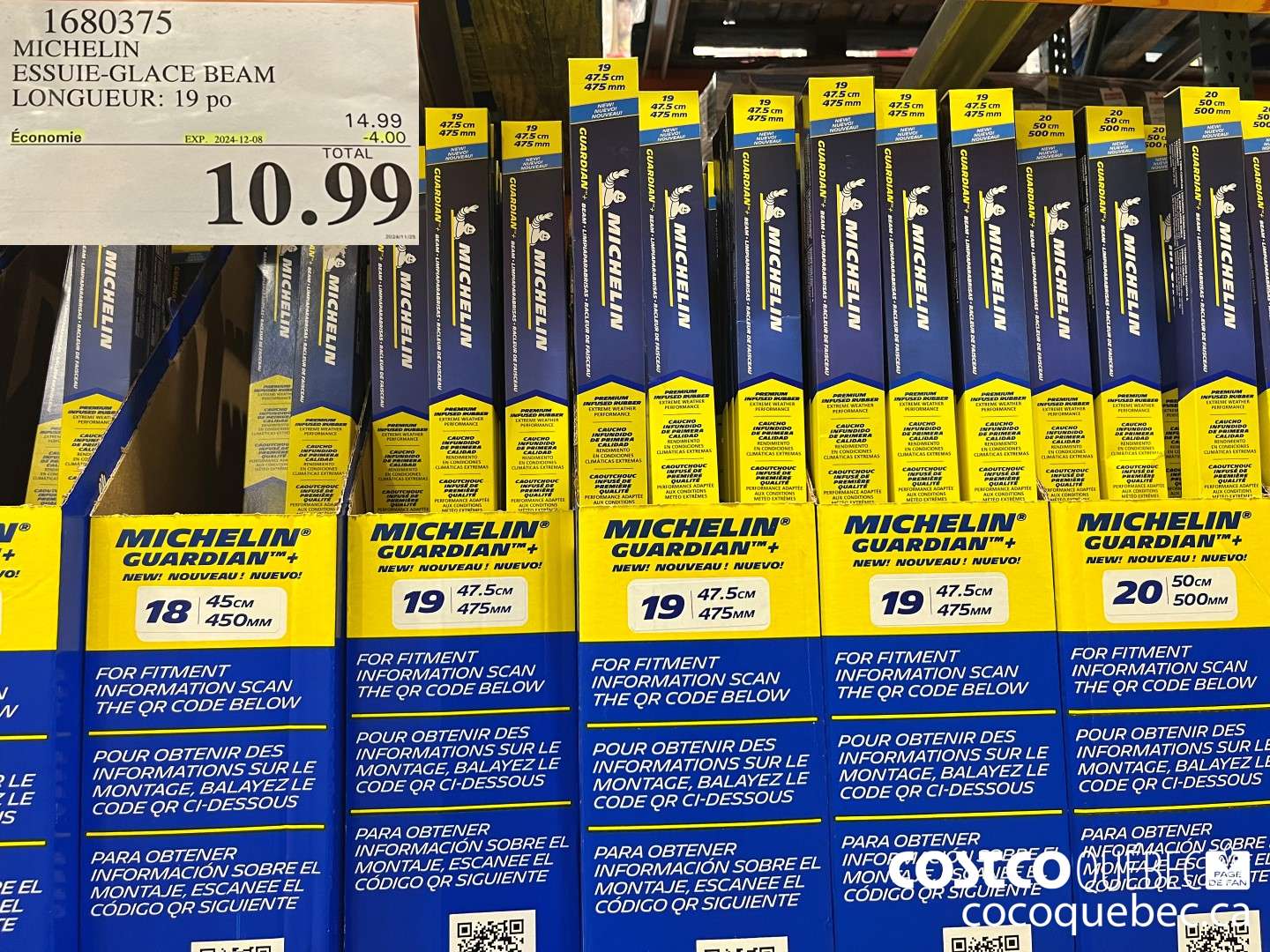 1680375 MICHELIN ESSUIE-GLACE BEAM LONGUEUR: 19 po  ($4.00 INSTANT SAVINGS EXPIRES ON 2024-12-08) $10.99