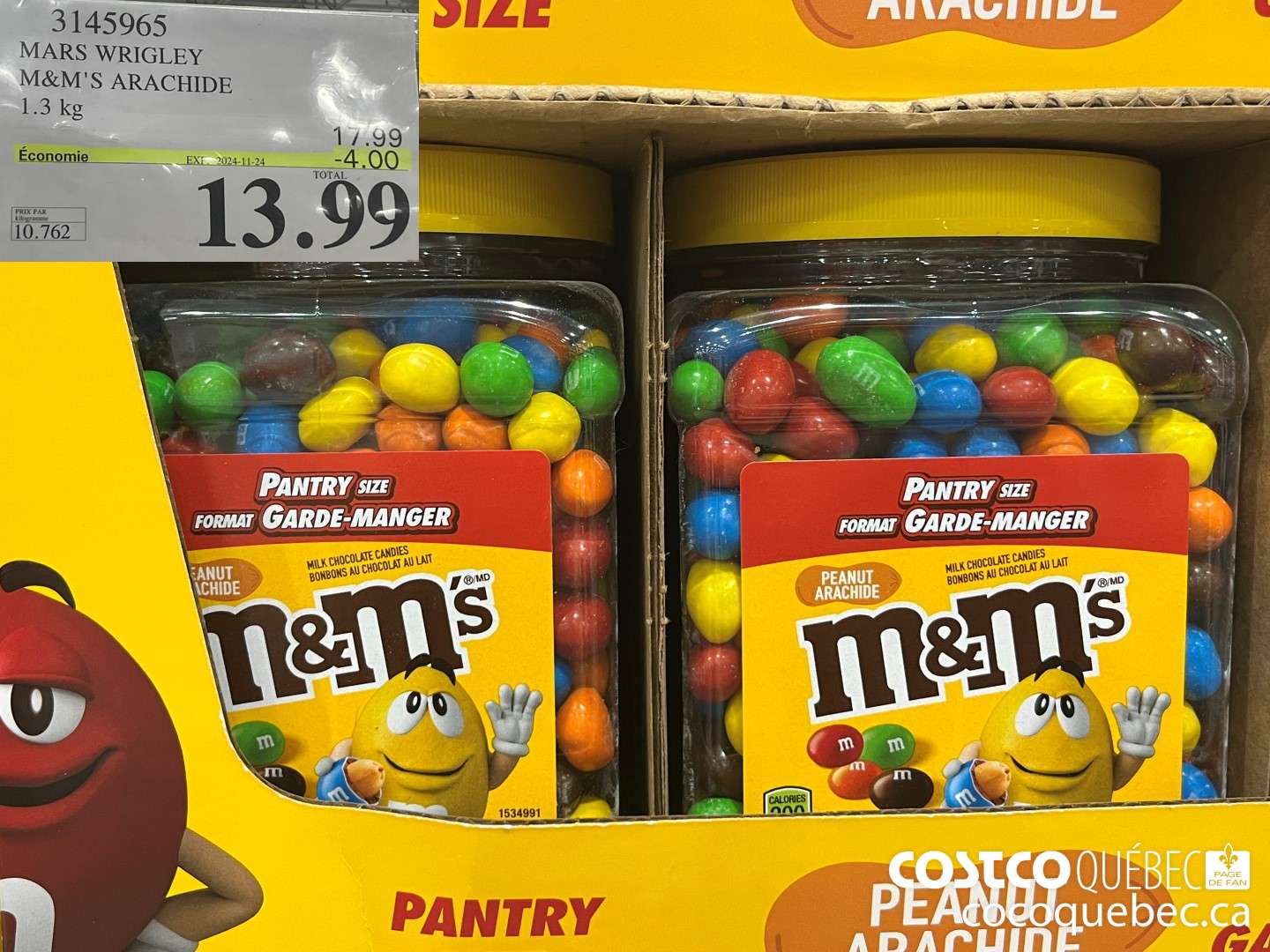 3145965 M&M'S ARACHIDES 1.3 KG ($4.00 INSTANT SAVINGS EXPIRES ON 2024-11-24) $13.99