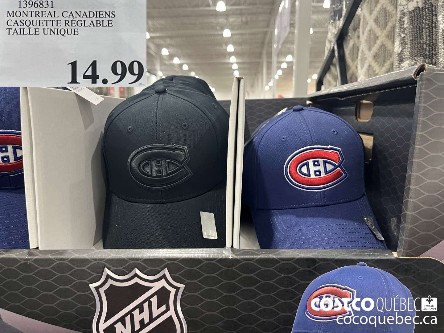 1396831 MONTREAL CANADIENS CASQUETTE REGLABLE TAILLE UNIQUE  $14.99