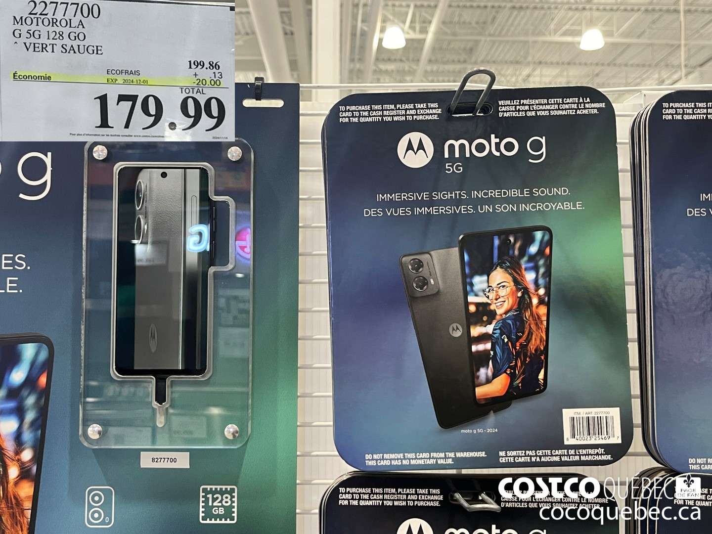 2277700 MOTOROLA G 5G 128 GO VERT SAUGE  ($20.00 INSTANT SAVINGS EXPIRES ON 2024-12-01) $179.99