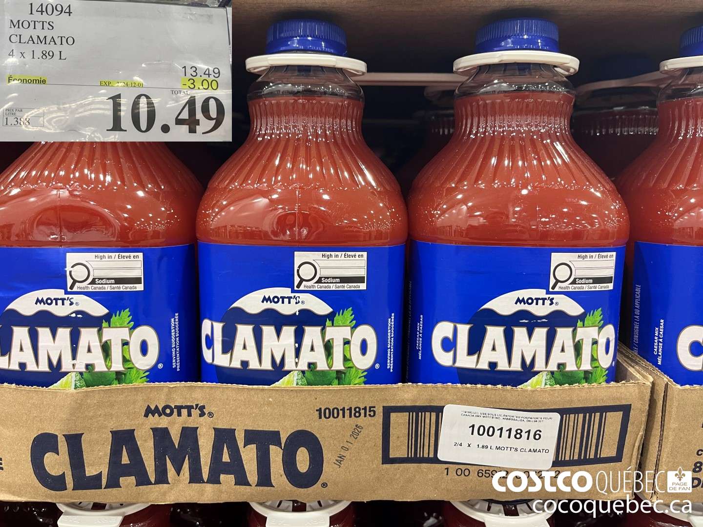 14094 MOTTS CLAMATO  ($3.00 INSTANT SAVINGS EXPIRES ON 2024-10-13) $10.49