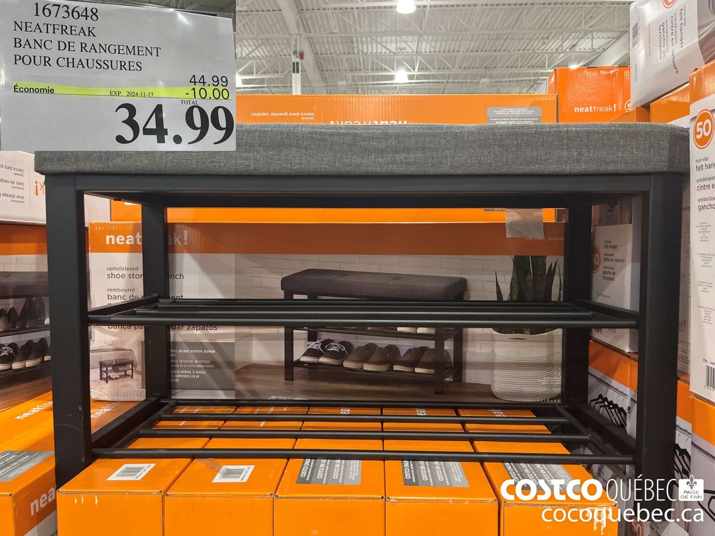 1673648 NEATFREAK BANC DE RANGEMENT POUR CHAUSSURES  ($10.00 INSTANT SAVINGS EXPIRES ON 2024-11-17) $34.99