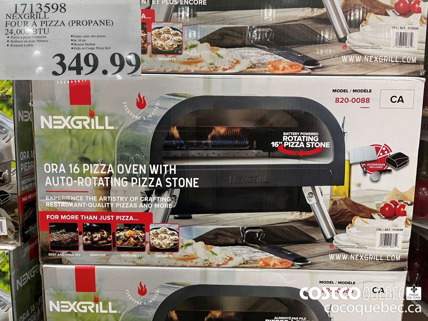 1713598 NEXGRILL FOUR A PIZZA (PROPANE)  $349.99