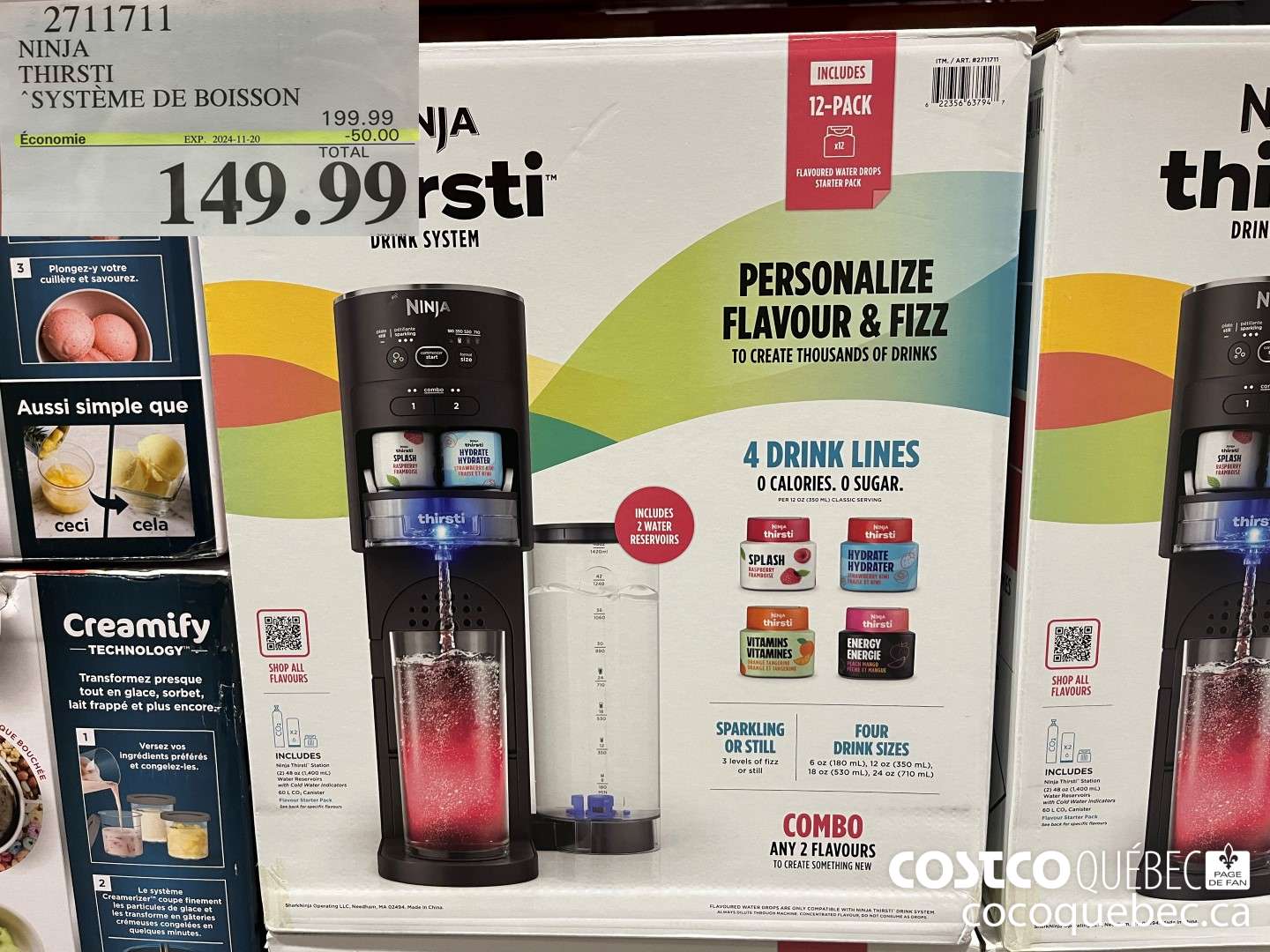2711711 NINJA THIRSTI “SYSTEME DE BOISSON 149. 99  ($50.00 INSTANT SAVINGS EXPIRES ON 2024-11-20)