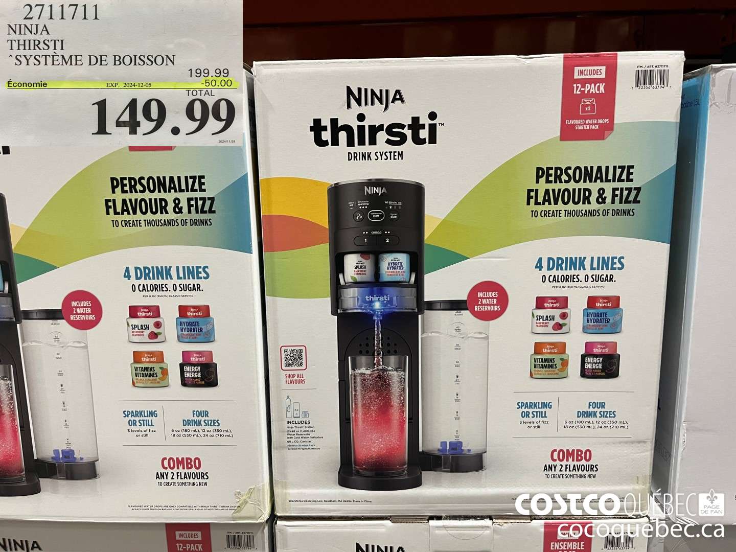 2711711 NINJA THIRSTI “SYSTEME DE BOISSON ($50.00 INSTANT SAVINGS EXPIRES ON 2024-12-05) $149.99