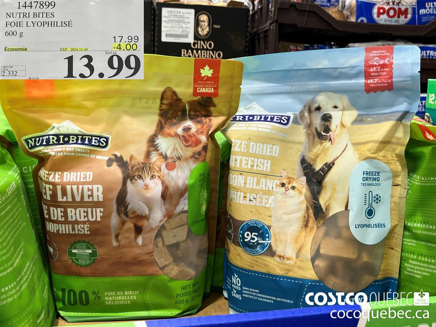 1447899 NUTRI BITES FOIE LYOPHILISE 600 G  ($4.00 INSTANT SAVINGS EXPIRES ON 2024-11-24) $13.99