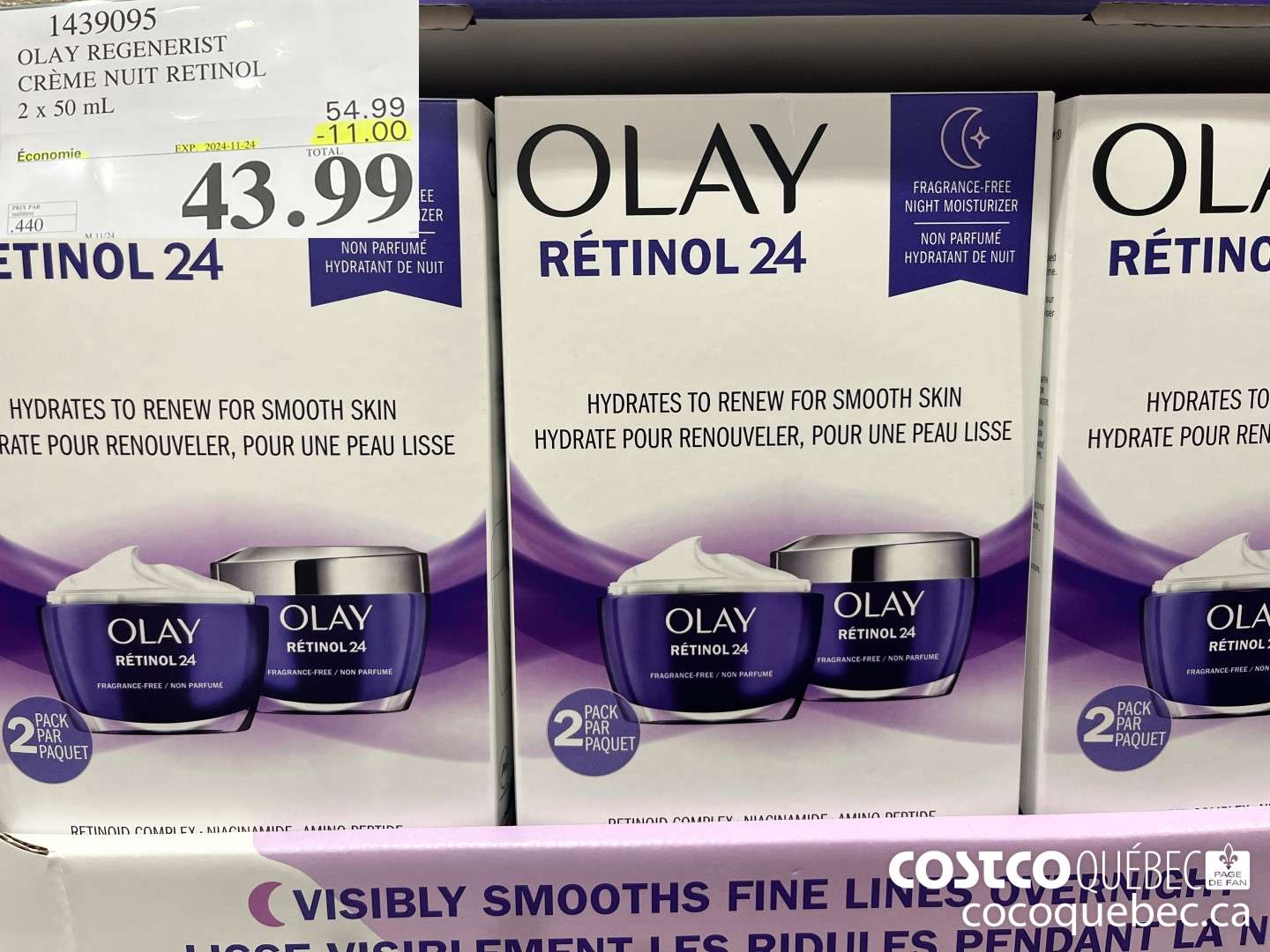 1439095 OLAY REGENERIST CREME NUIT RETINOL? B 2 xX 50 ($11.00 INSTANT SAVINGS EXPIRES ON 2024-11-24) $43.99