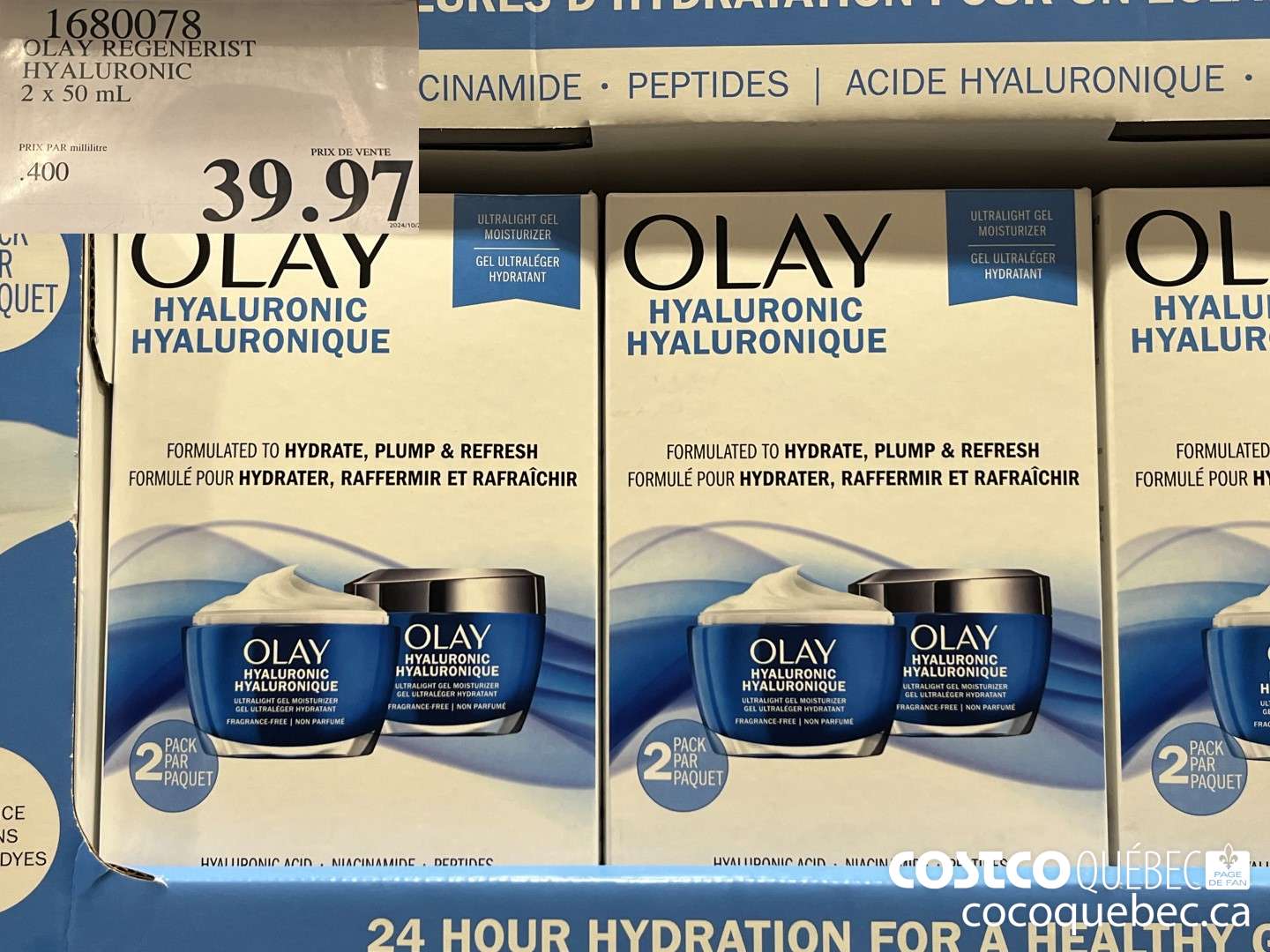 1680078 OLAY REGENERIST HYALURONIC 2x 50 ML  $39.97