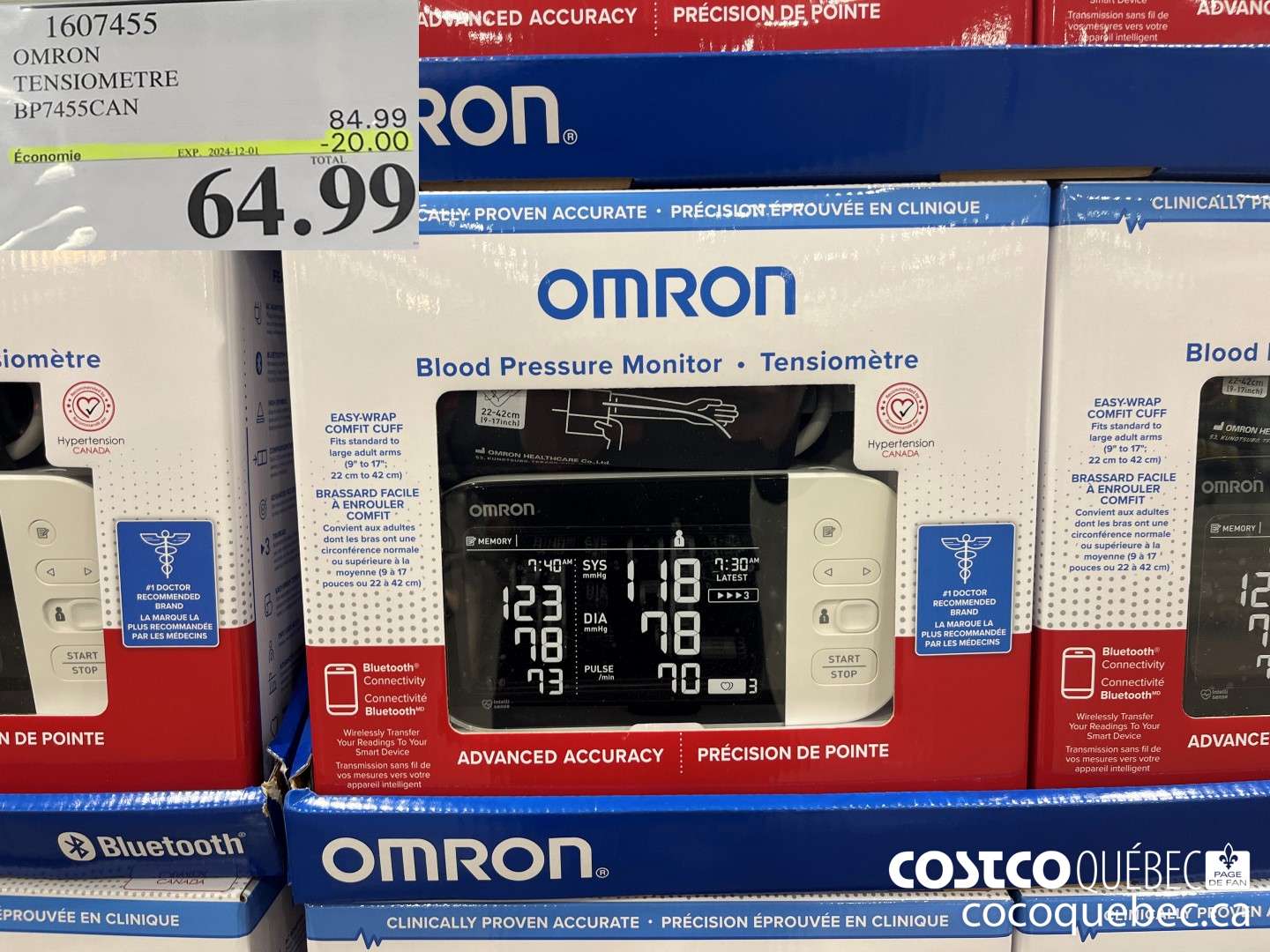 1607455 OMRON TENSIOMETRE  ($20.00 INSTANT SAVINGS EXPIRES ON 2024-12-01) $64.99