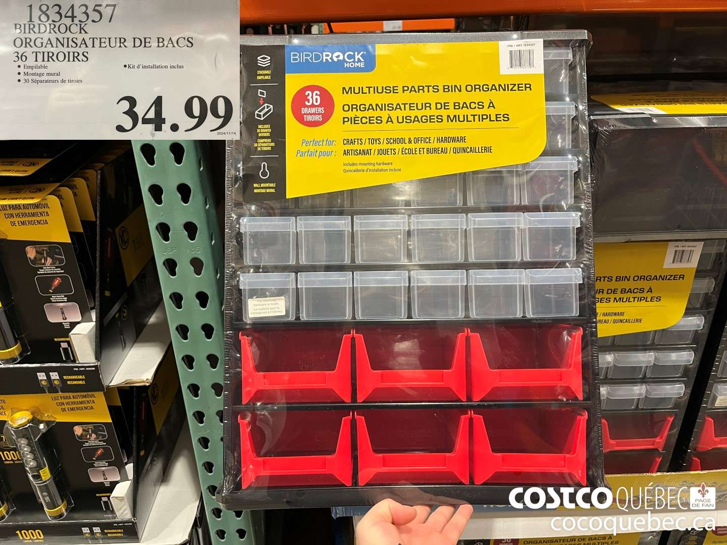 1834357 ORGANISATEUR DE BACS 36 TIROIRS  $34.99