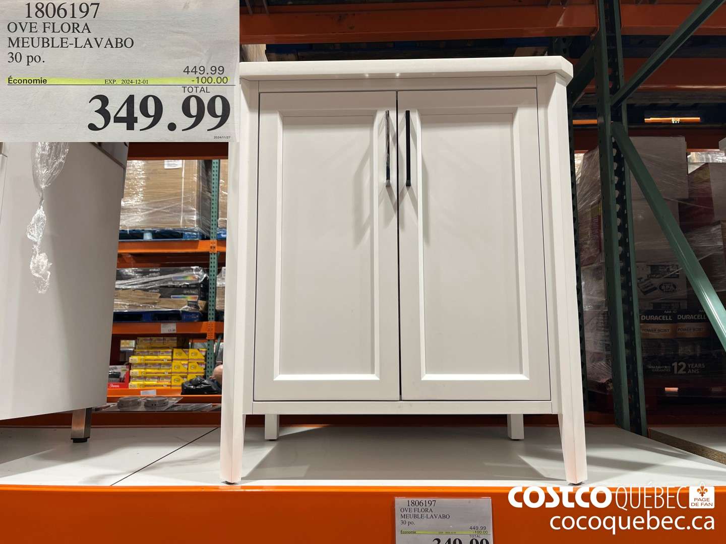 1806197 OVE FLORA — MEUBLE-LAVABO 30 po  ($100.00 INSTANT SAVINGS EXPIRES ON 2024-12-01) $349.99