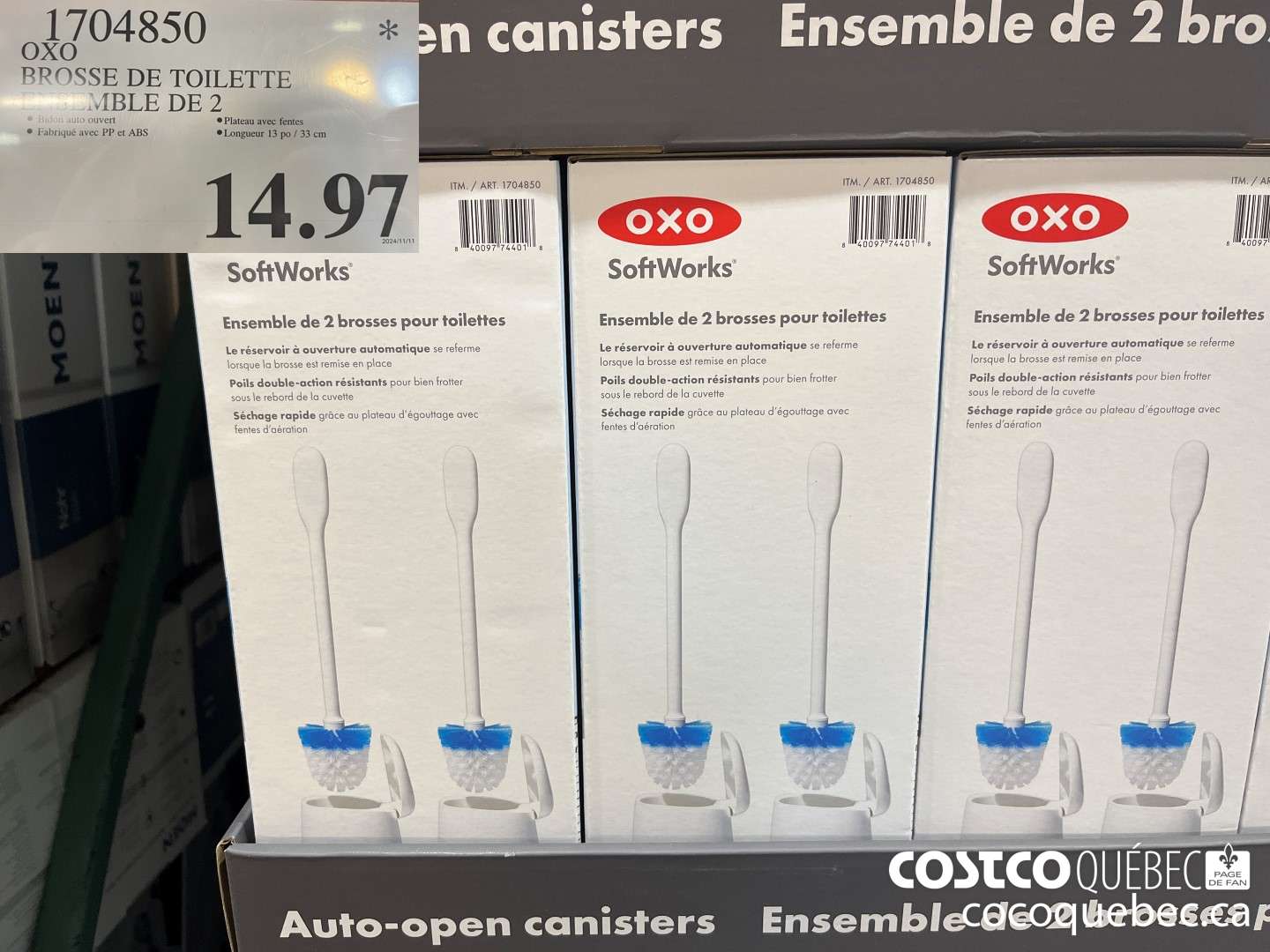 1704850 OXO BROSSE DE TOILETTE ENSEMBLE DE 2  $14.97