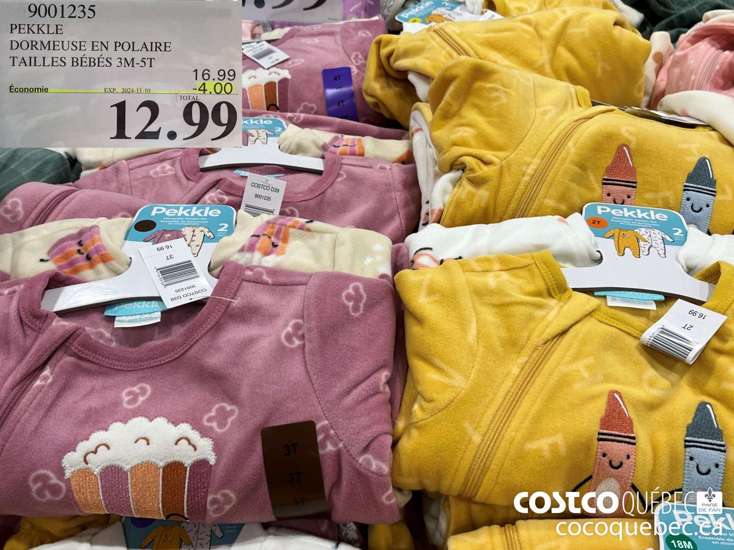 9001235 PEKKLE DORMEUSE EN POLAIRE TAILLES BEBES 3M-5T  ($4.00 INSTANT SAVINGS EXPIRES ON 2024-11-10) $12.99