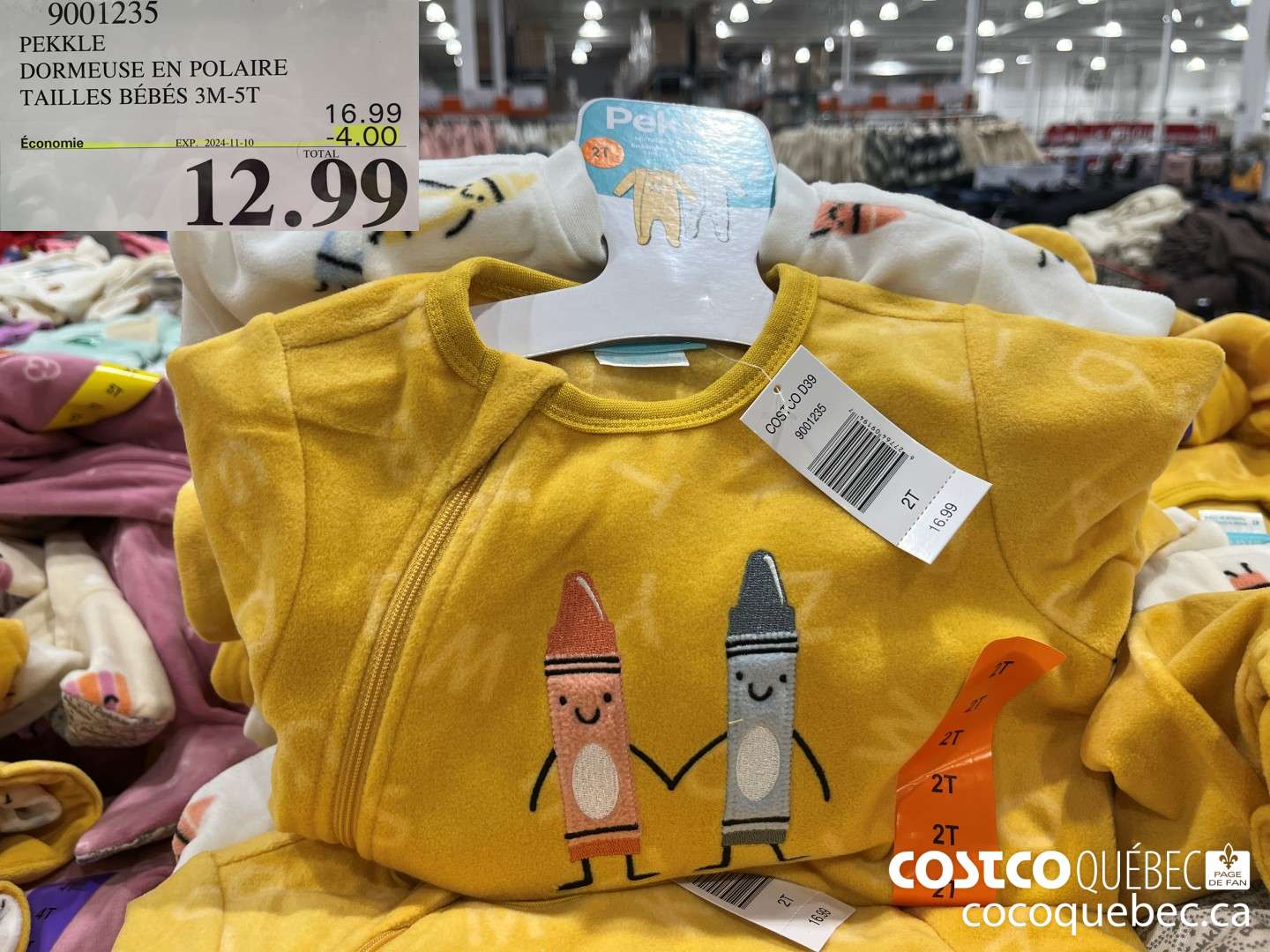 9001235 PEKKLE DORMEUSE EN POLAIRE TAILLES BEBES 3M-5T  ($4.00 INSTANT SAVINGS EXPIRES ON 2024-11-10) $12.99