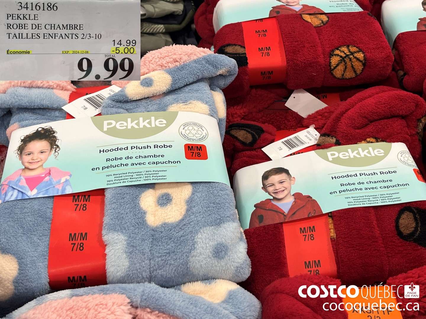 3416186 PEKKLE ROBE DE CHAMBRE TAILLES ENFANTS 2/3-10  ($5.00 INSTANT SAVINGS EXPIRES ON 2024-12-08) $9.99