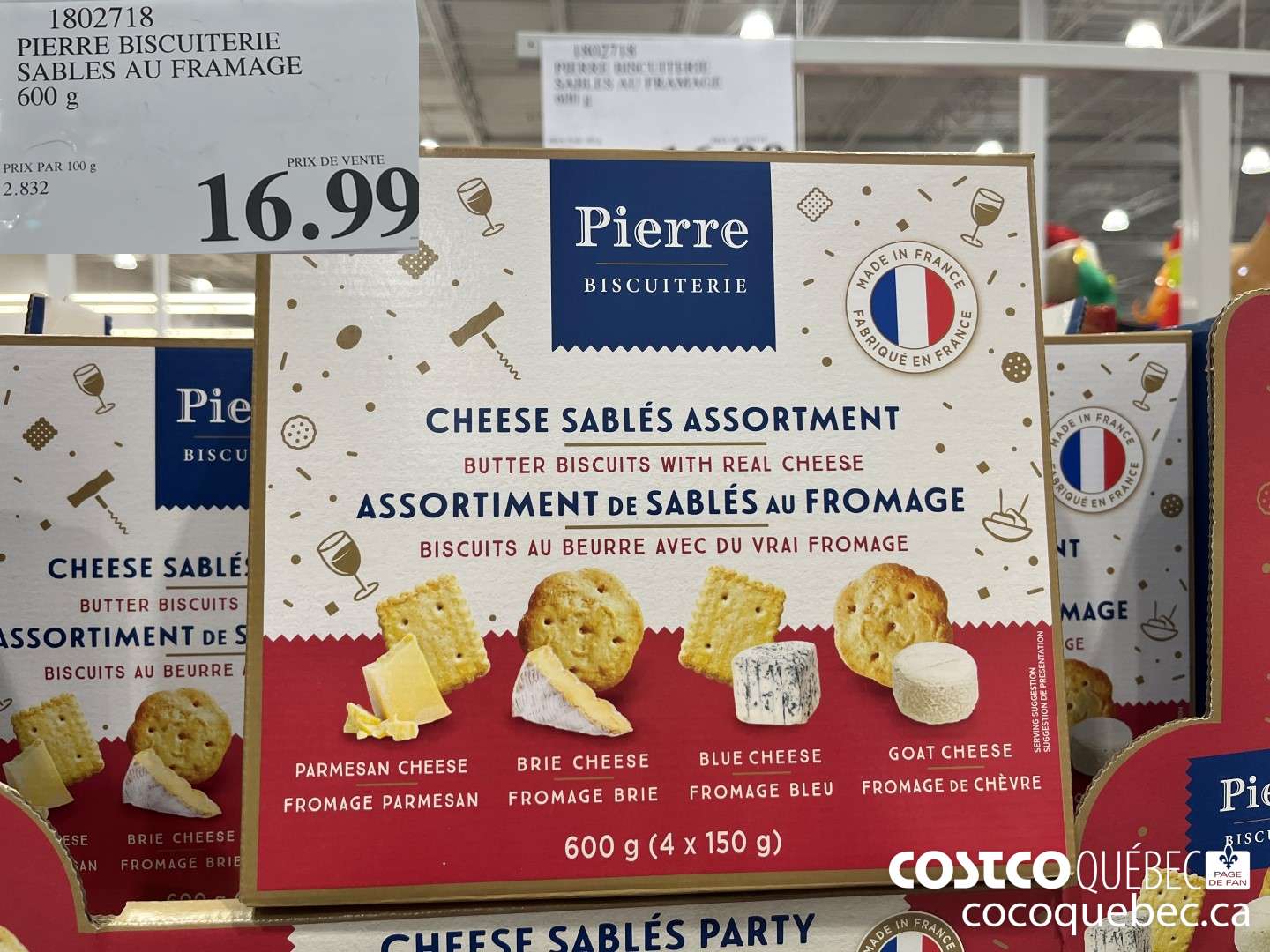 1802718 PIERRE BISCUITERIE SABLES AU FRAMAGE 600 g  $16.99