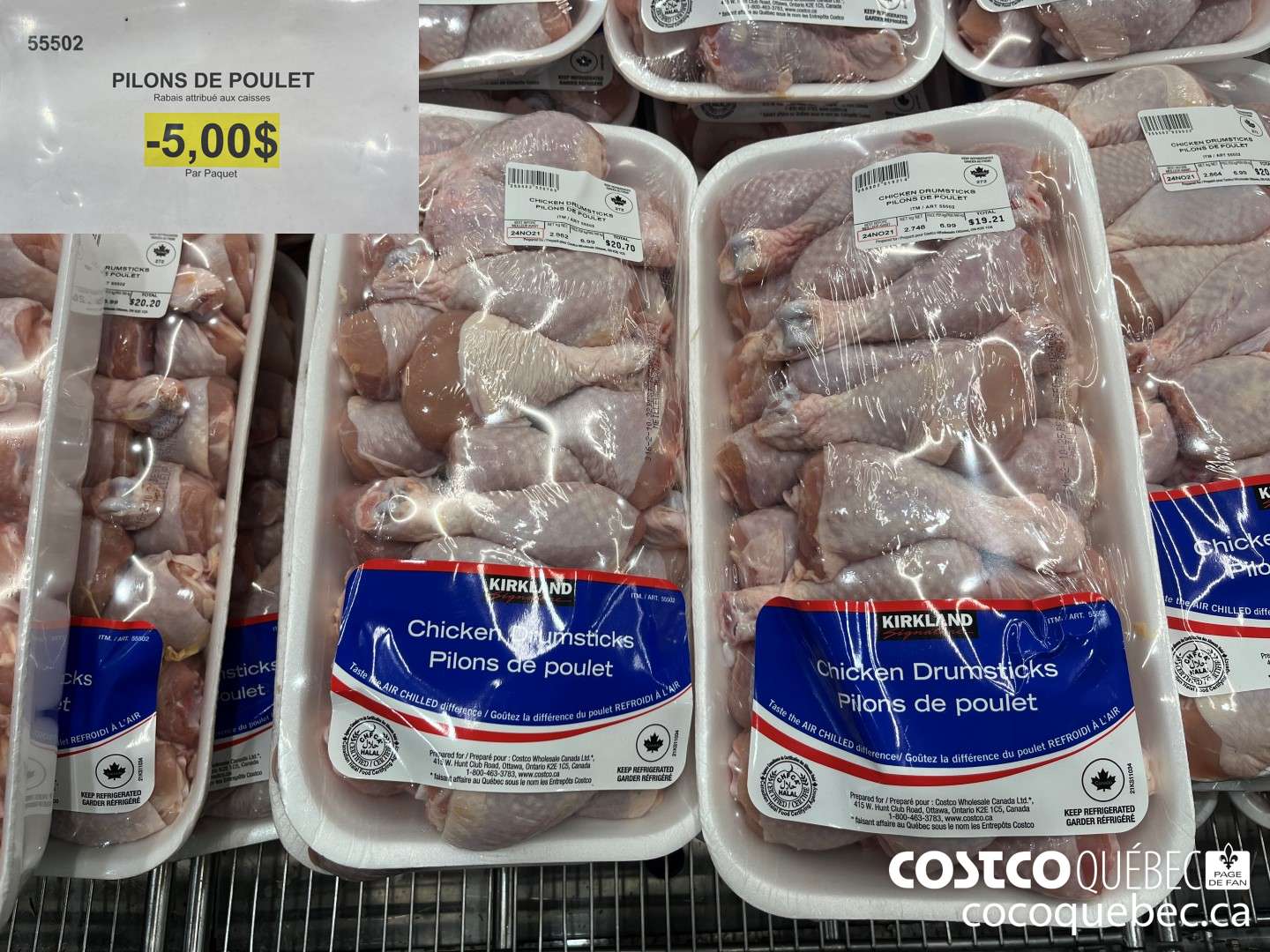 55502 PILONS DE POULET Rabais attribué aux caisses Par Paquet  ($5.00 INSTANT SAVINGS)