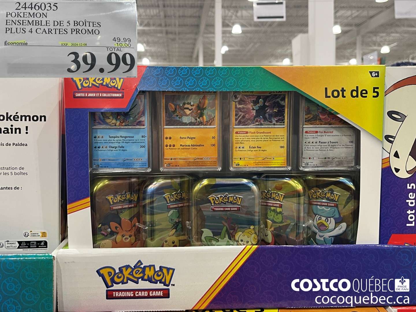 2446035 POKEMON ENSEMBLE DE 5 BOITES  ($10.00 INSTANT SAVINGS EXPIRES ON 2024-12-08) $39.99