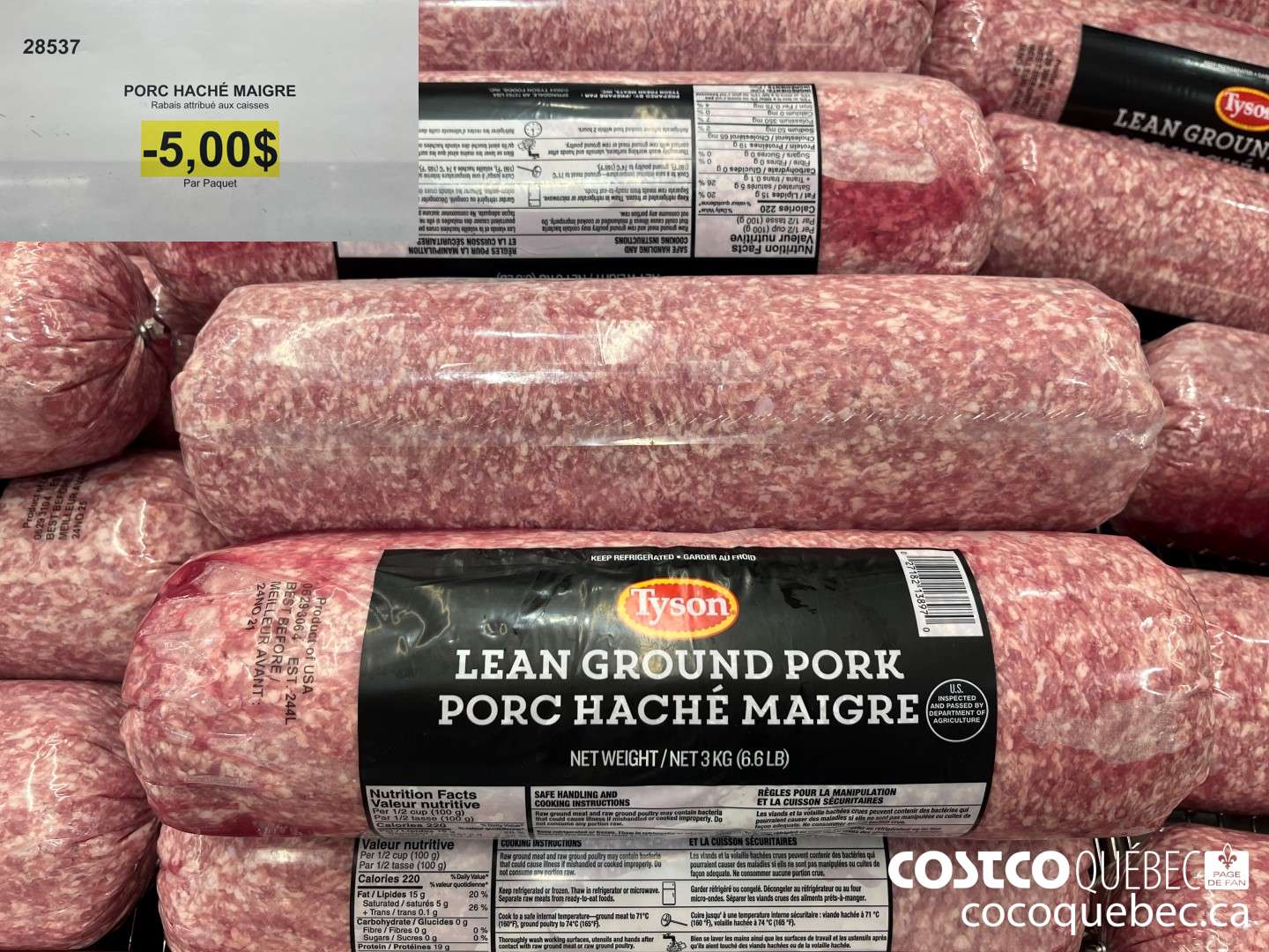 28537 PORC HACHE MAIGRE  ($5.00 INSTANT SAVINGS)