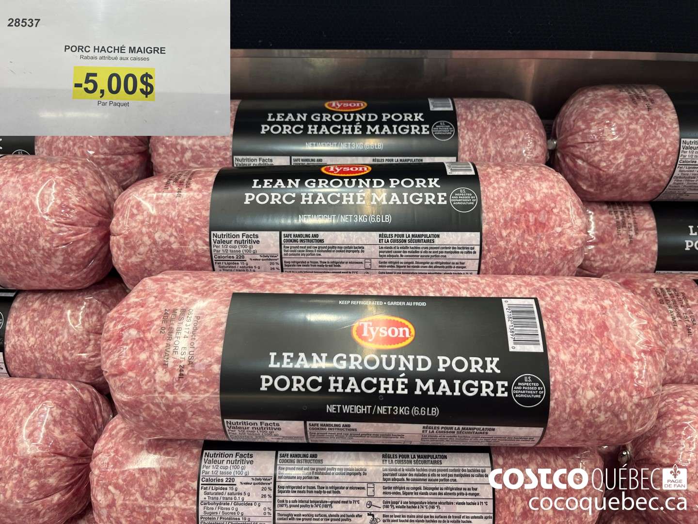 28537 PORC HACHE MAIGRE  ($5.00 INSTANT SAVINGS)