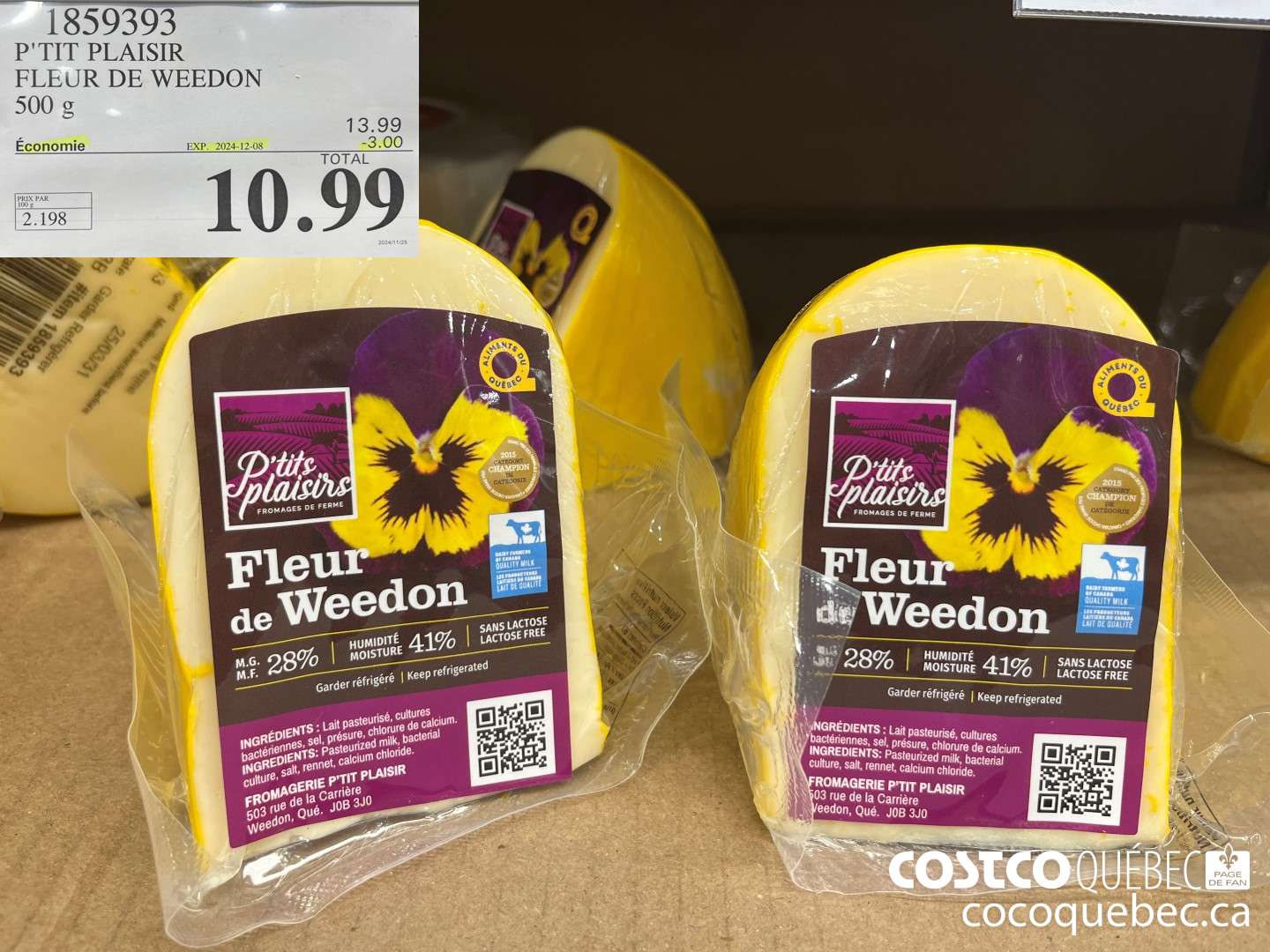 1859393 P'TIT PLAISIR FLEUR DE WEEDON 500 g  ($3.00 INSTANT SAVINGS EXPIRES ON 2024-12-08) $10.99