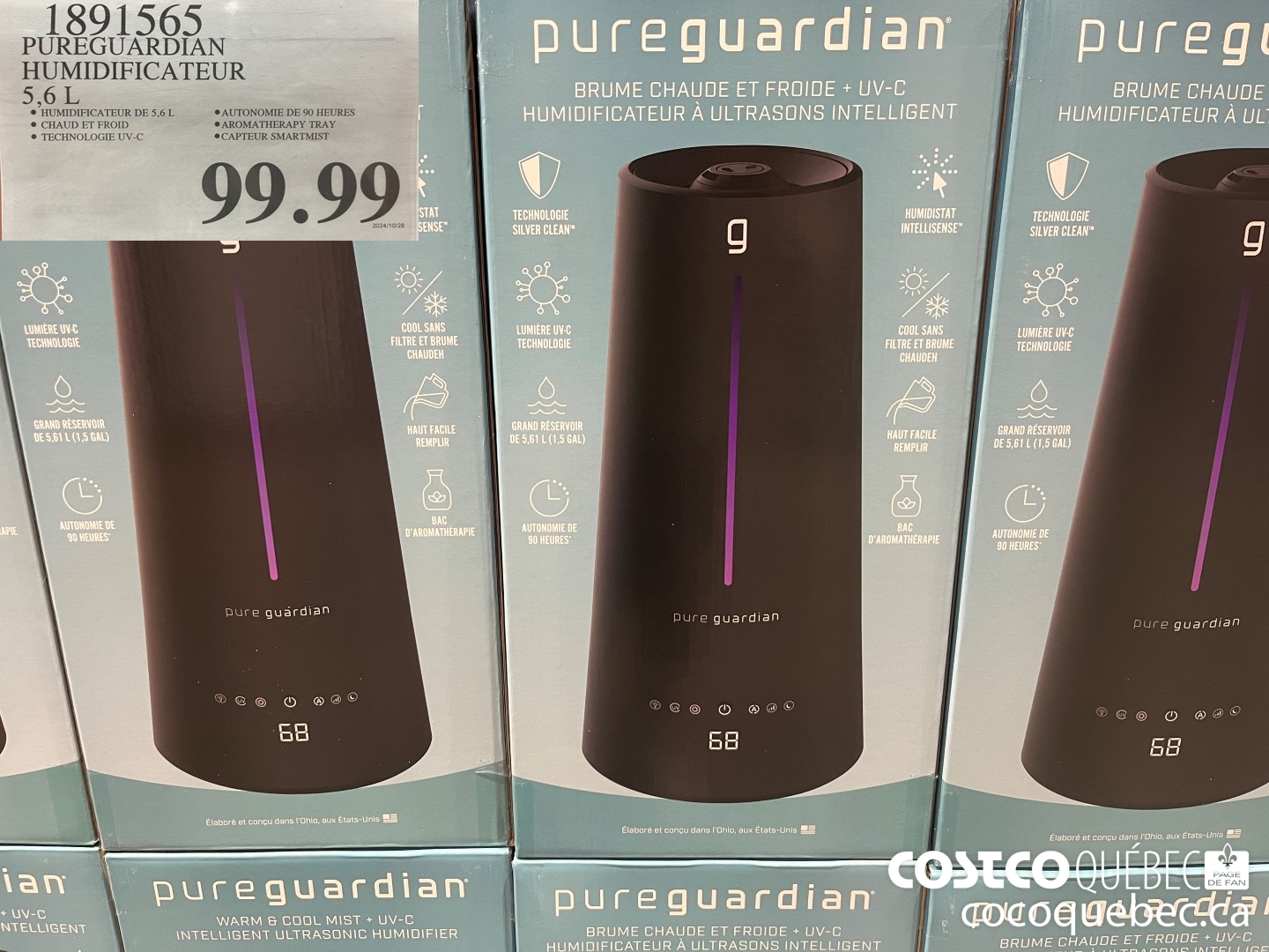1891565 PUREGUARDIAN HUMIDIFICATEUR 5,6 L  $99.99