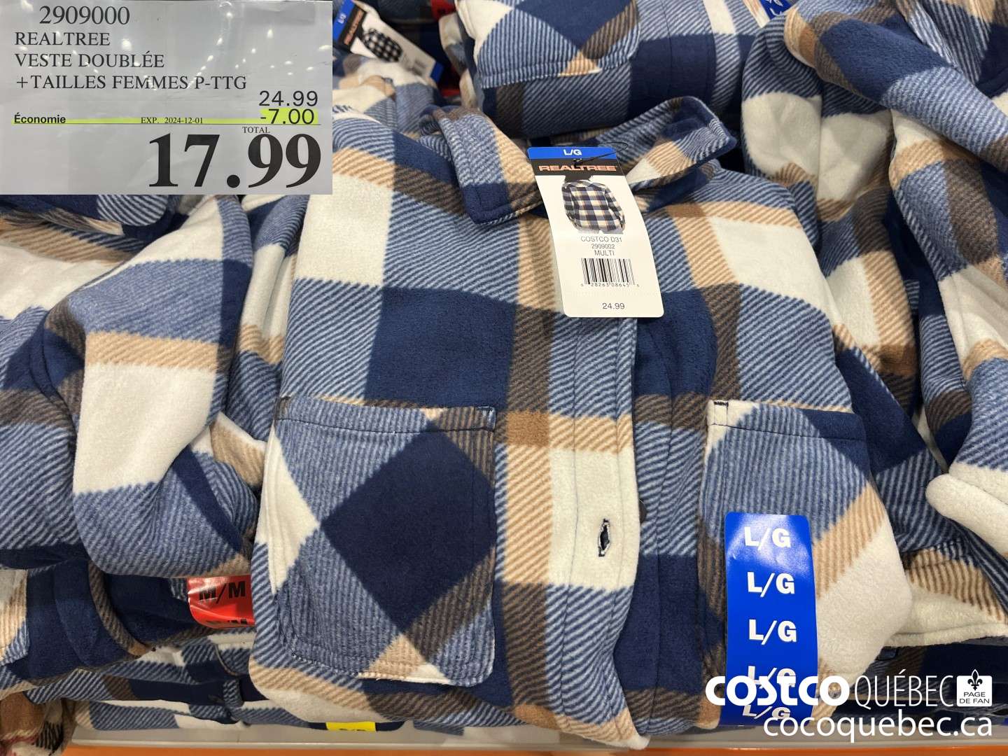 2909000 REALTREE VESTE DOUBLEE  (EXPIRES ON 2024-12-01) $17.99