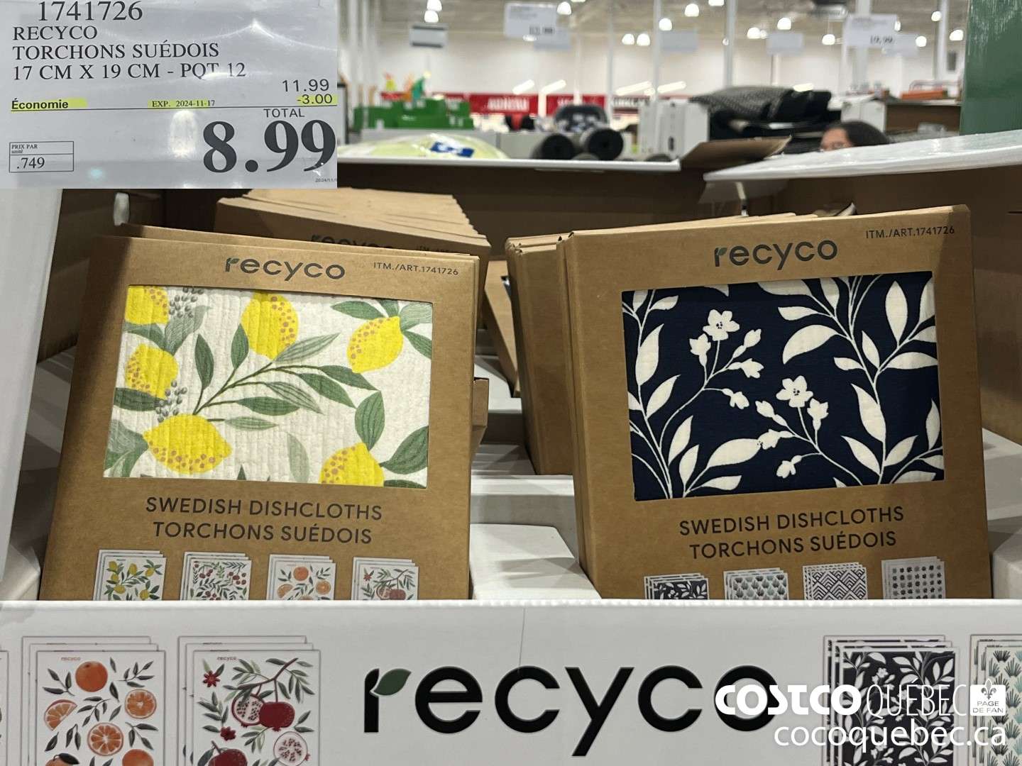 1741726 RECYCO TORCHONS SUEDOIS 17 CM X 19 CM  ($3.00 INSTANT SAVINGS EXPIRES ON 2024-11-17) $8.99