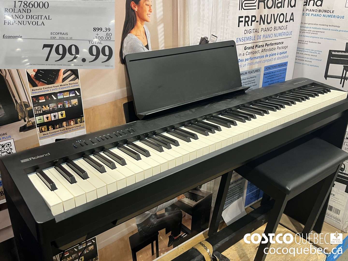 1786000 ROLAND PIANO DIGITAL FRP-NUVOLA  ($100.00 INSTANT SAVINGS EXPIRES ON 2024-11-10) $799.99