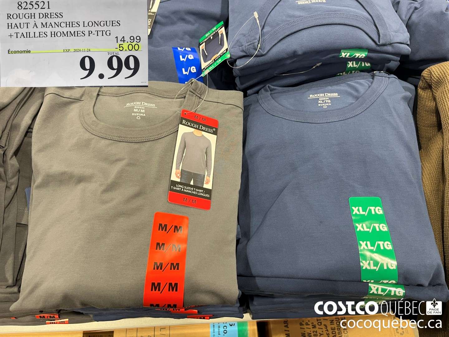 825521 ROUGH DRESS HAUT A MANCHES LONGUES +TAILLES HOMMES P-TTG  ($5.00 INSTANT SAVINGS EXPIRES ON 2024-11-24) $9.99